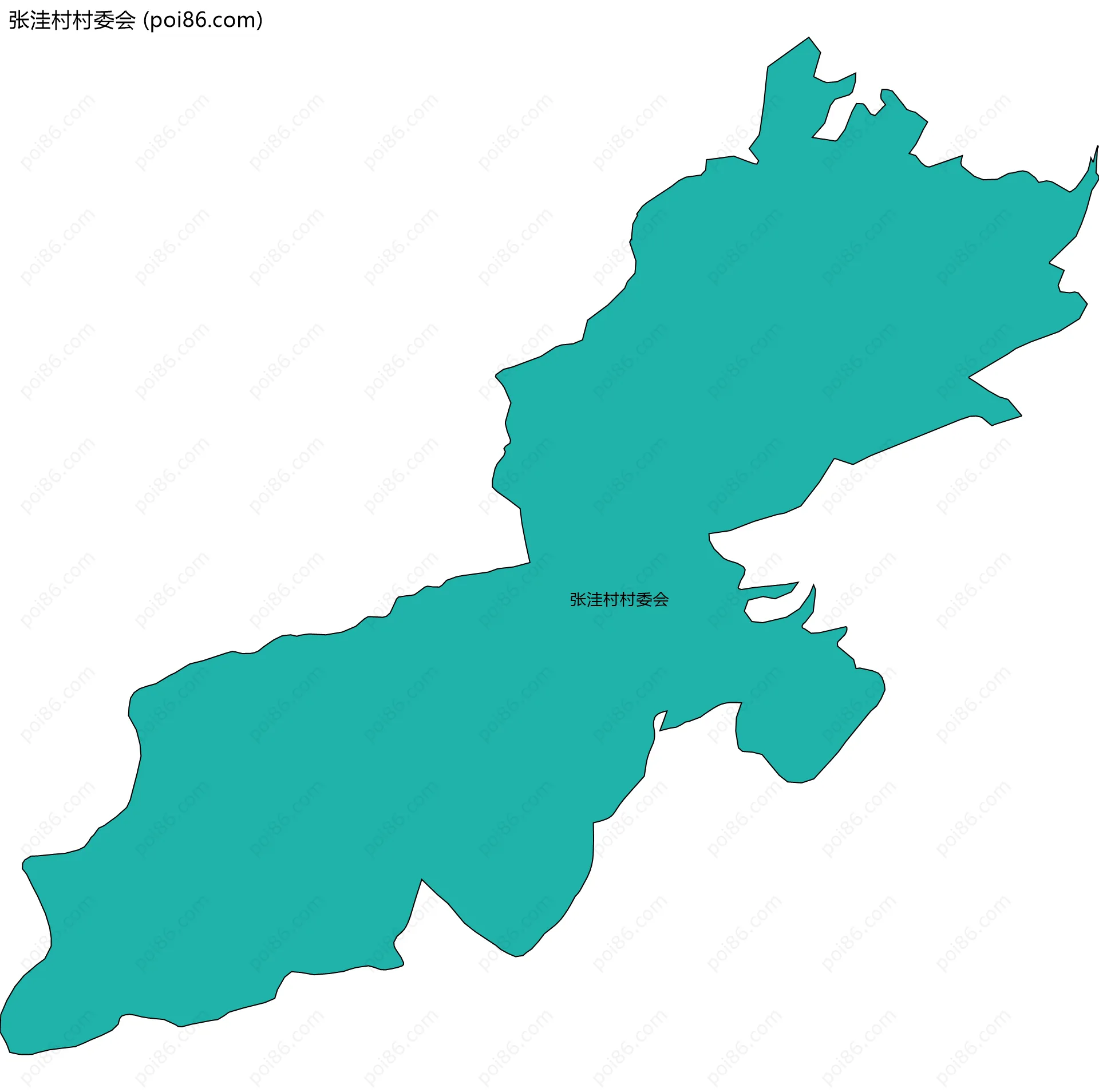 张洼村村委会边界地图