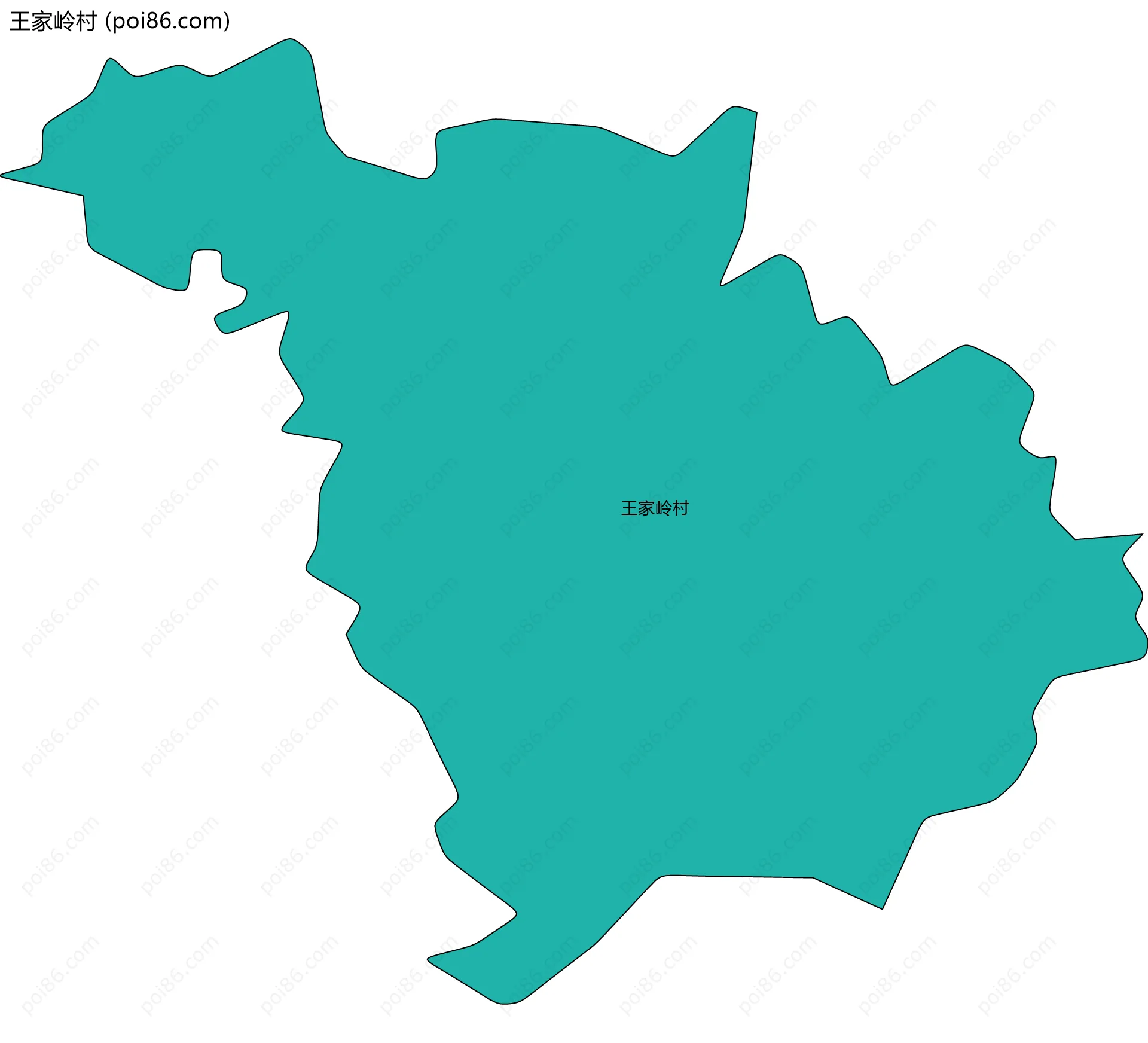 王家岭村边界地图