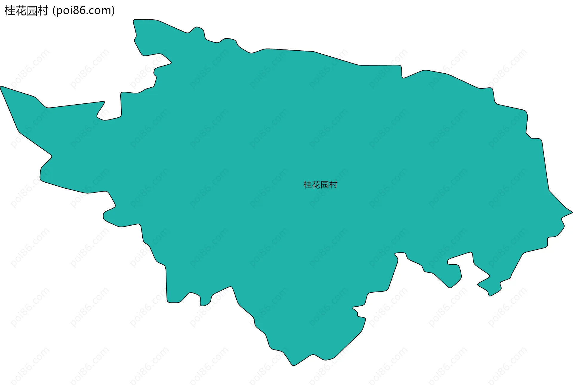 桂花园村边界地图