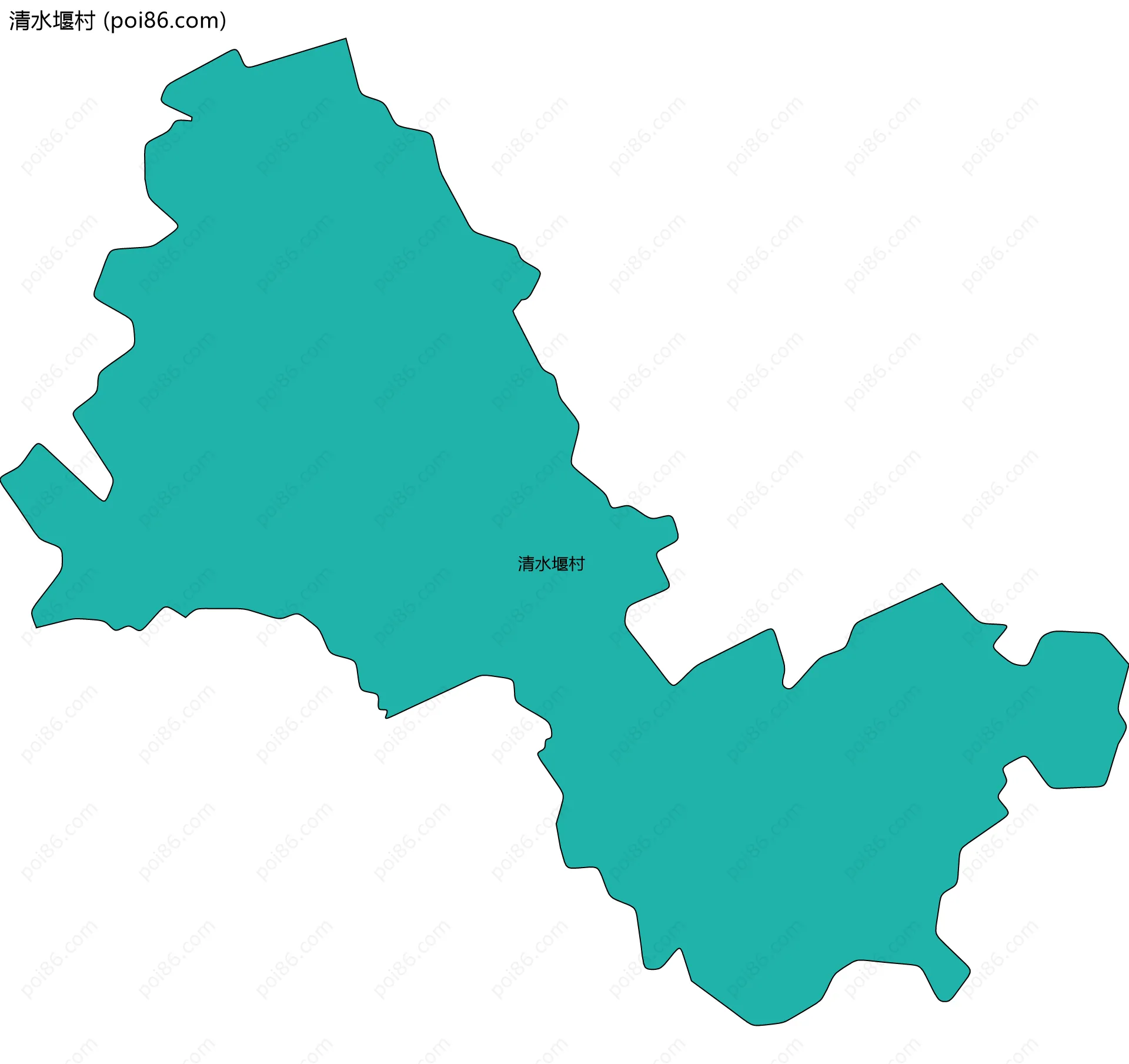 清水堰村边界地图