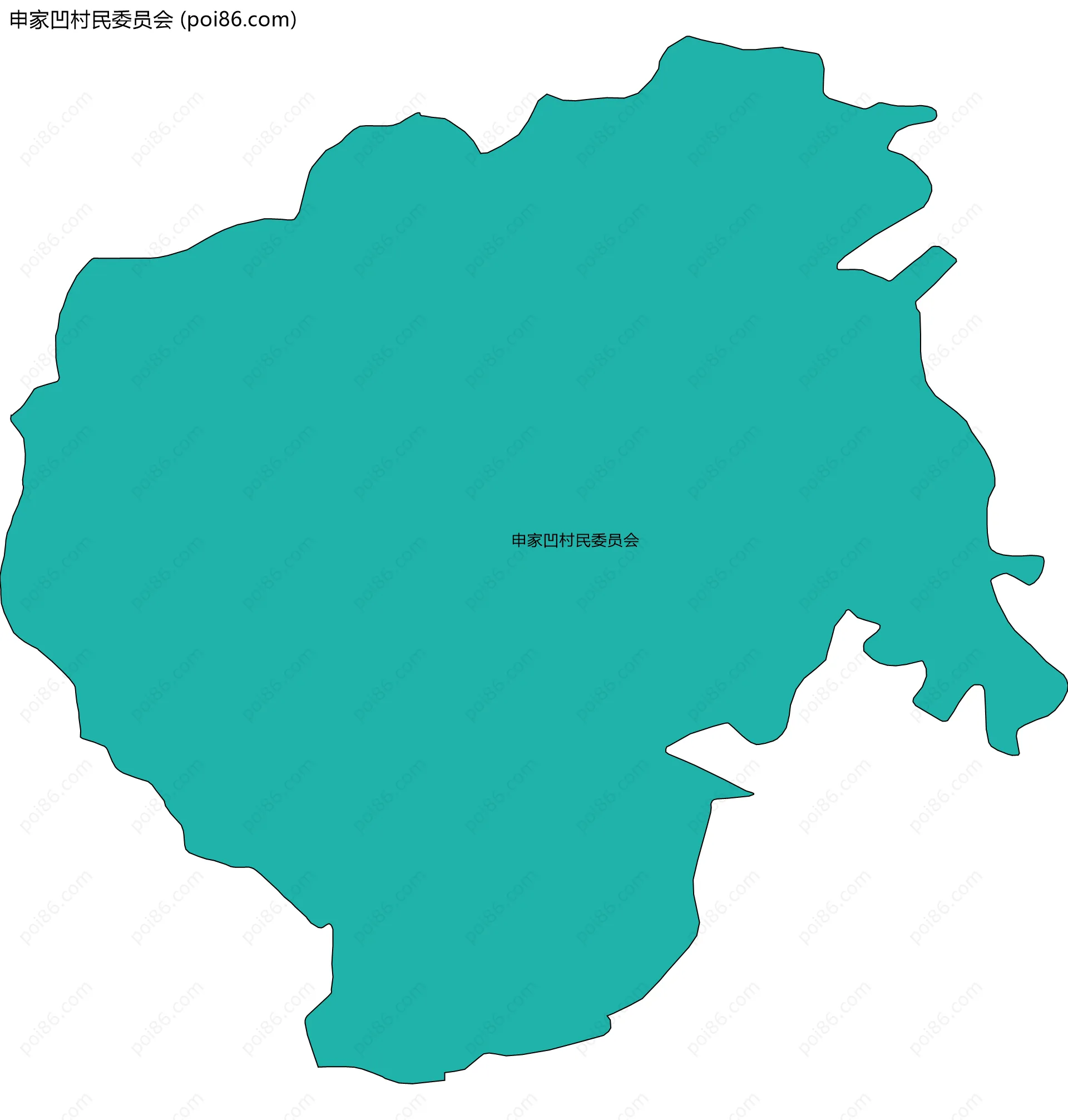 申家凹村民委员会边界地图