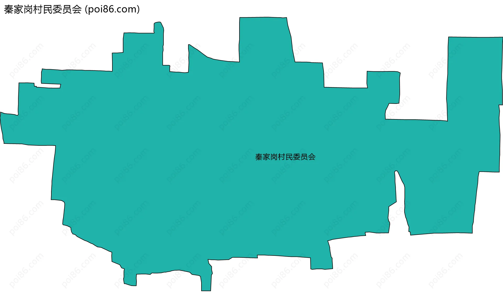 秦家岗村民委员会边界地图