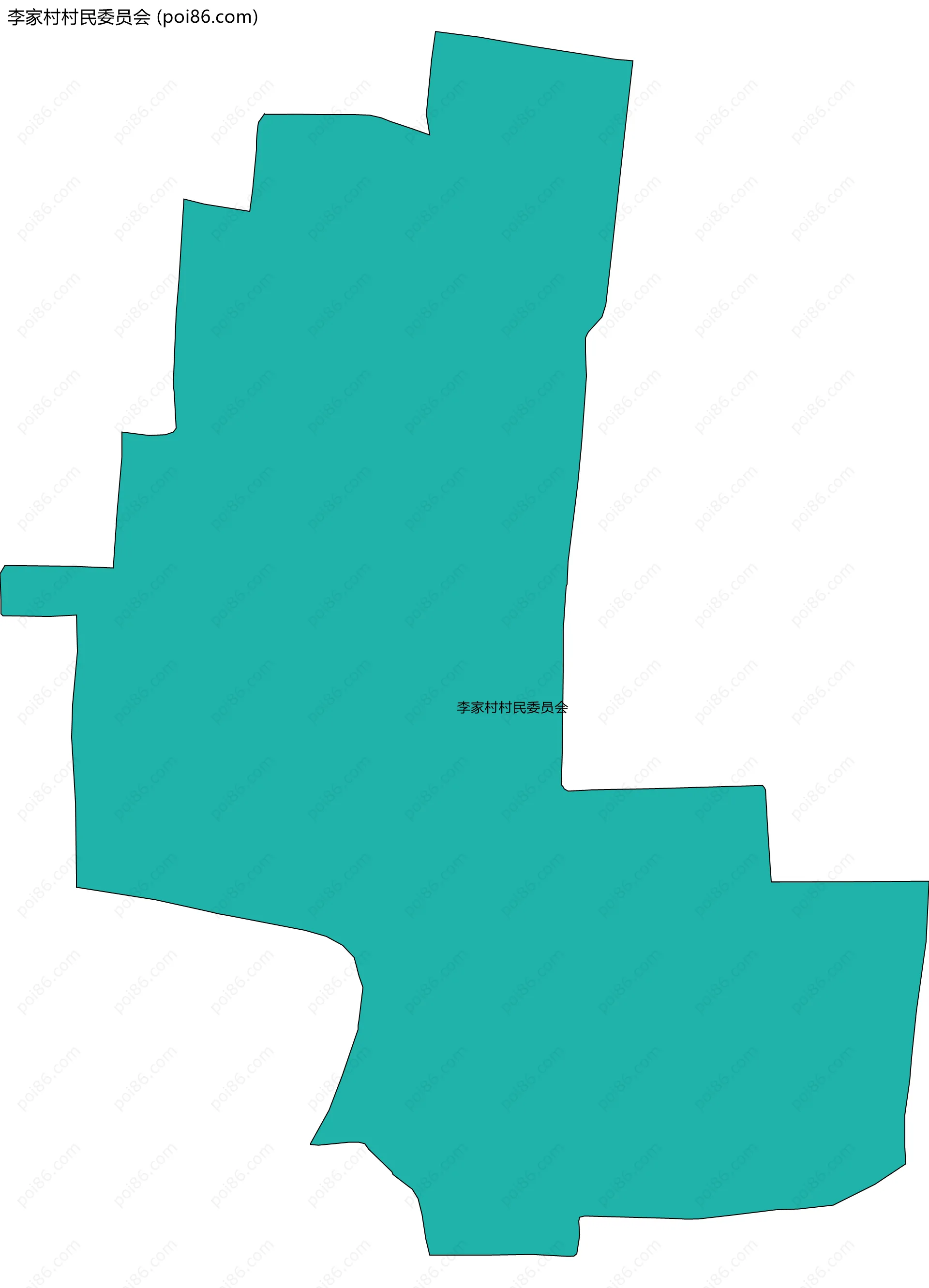 李家村村民委员会边界地图