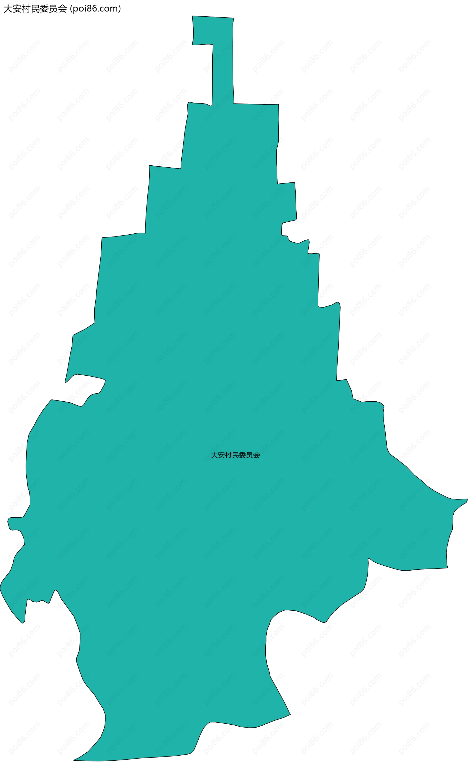 大安村民委员会边界地图