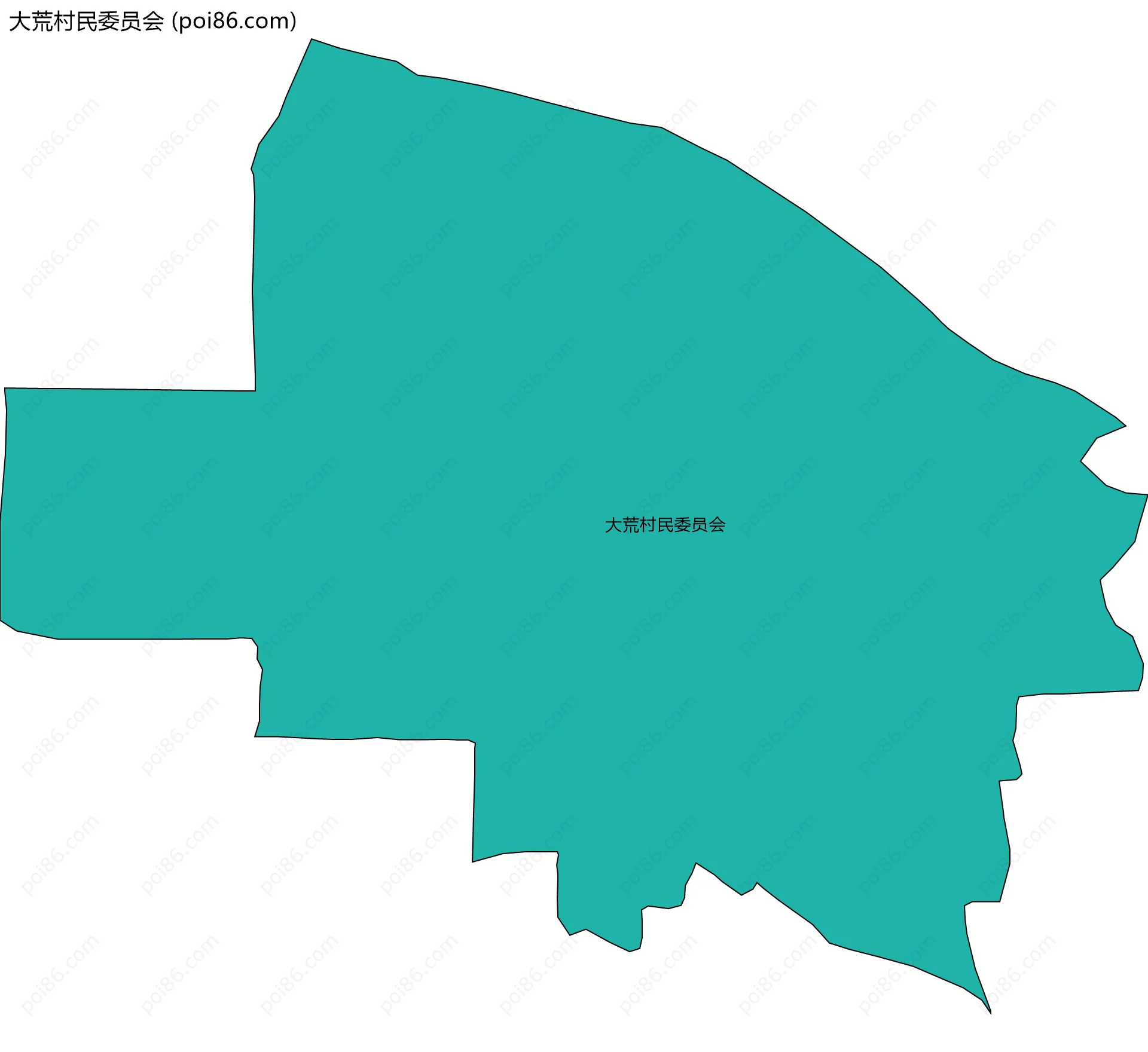 大荒村民委员会边界地图