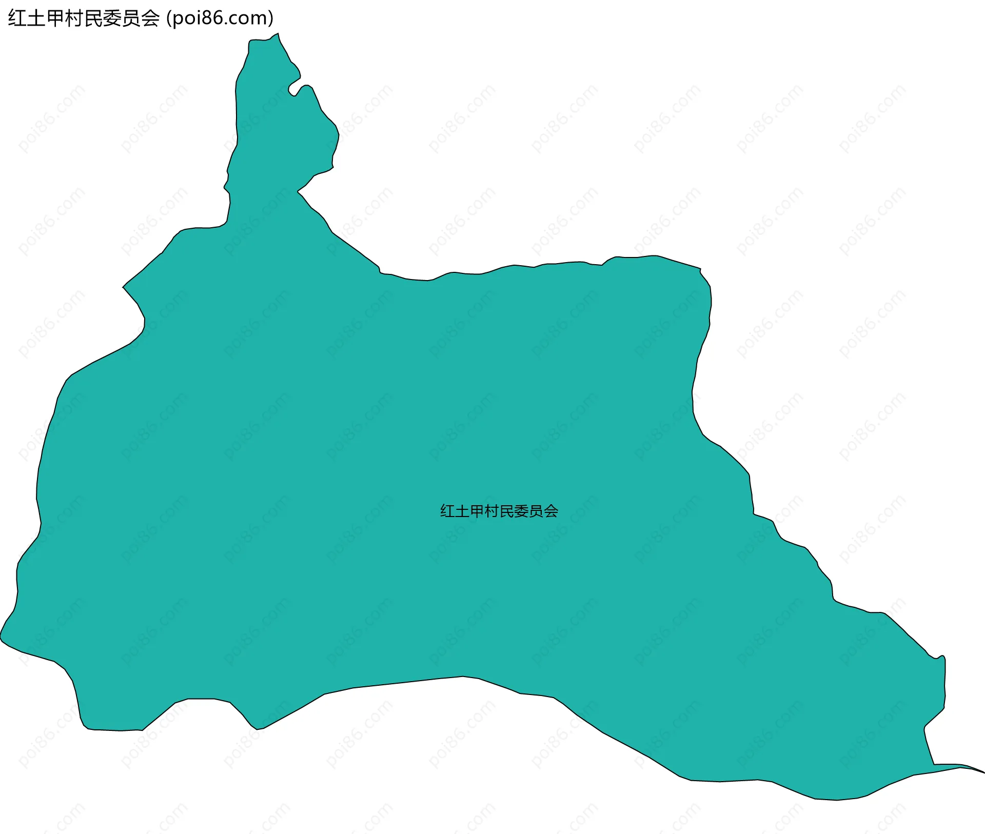 红土甲村民委员会边界地图