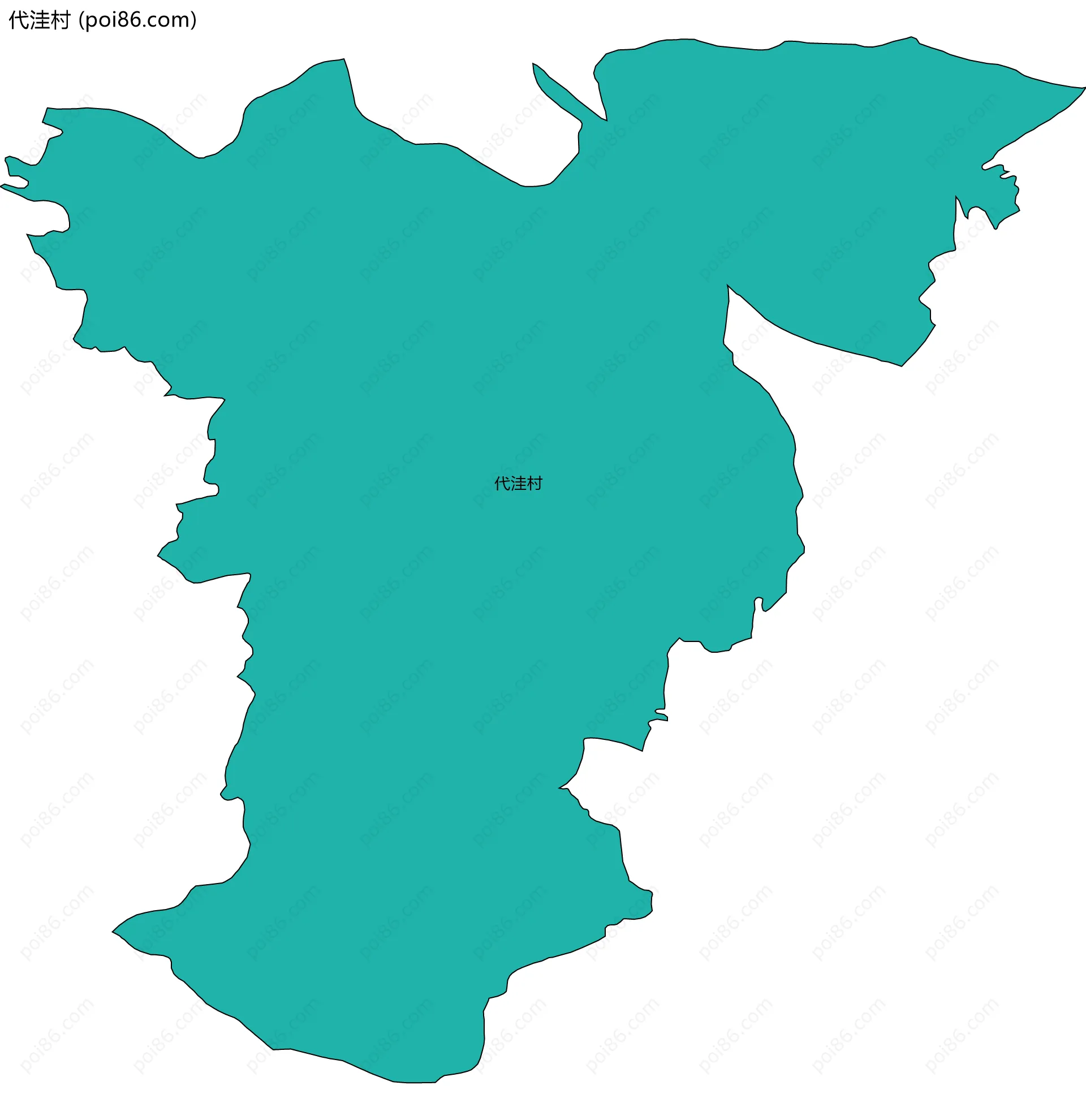代洼村边界地图