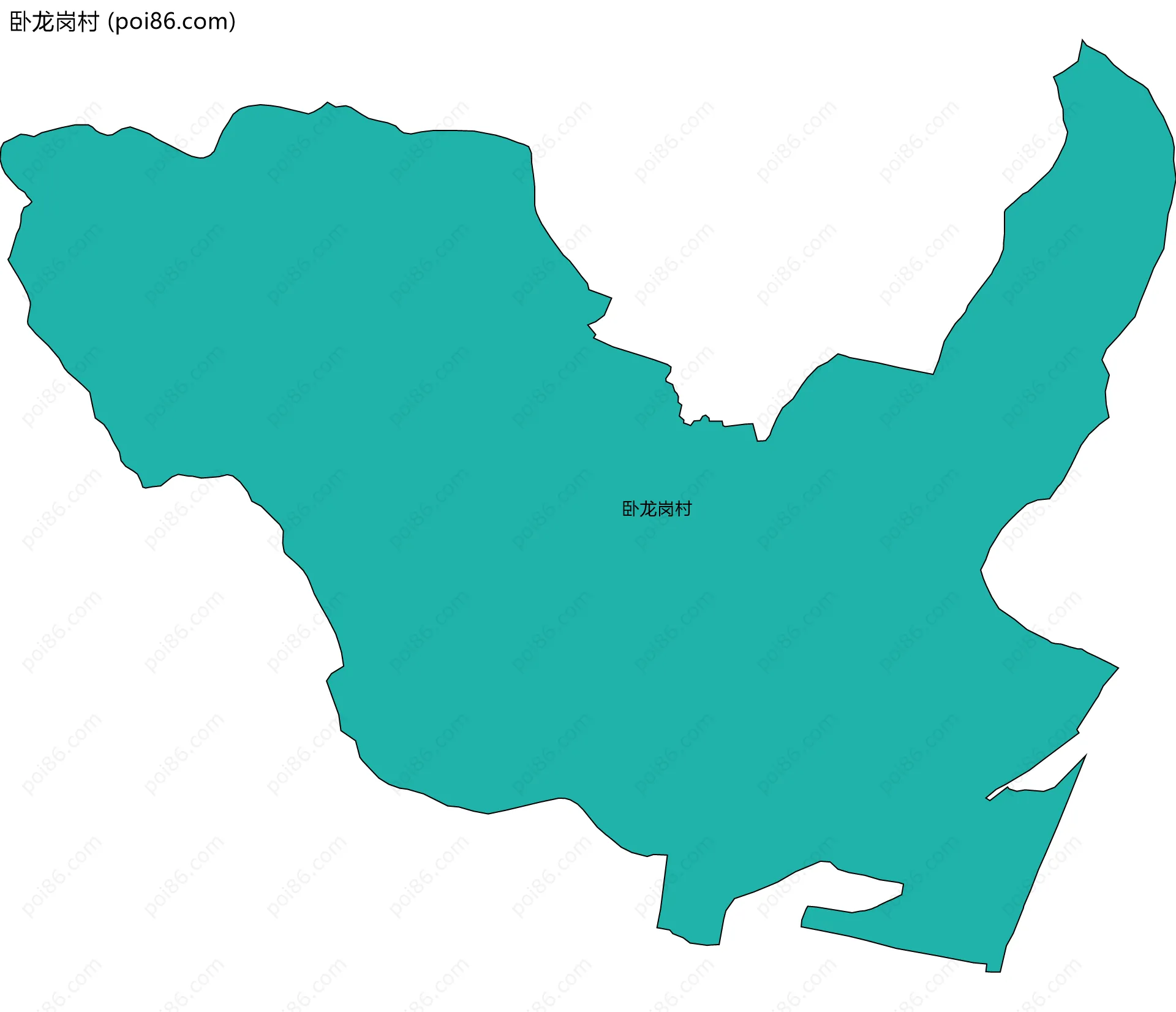 卧龙岗村边界地图