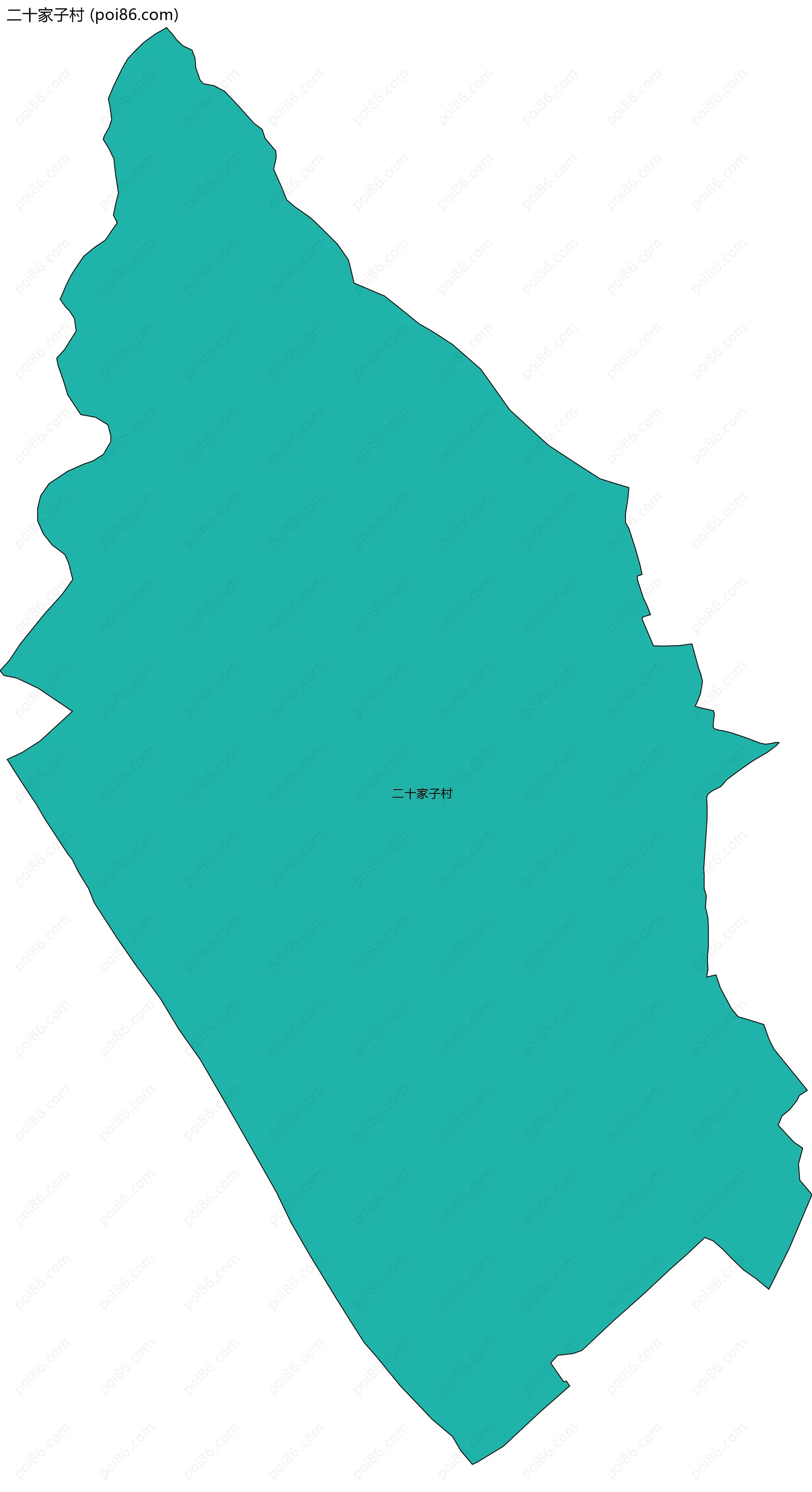 二十家子村边界地图