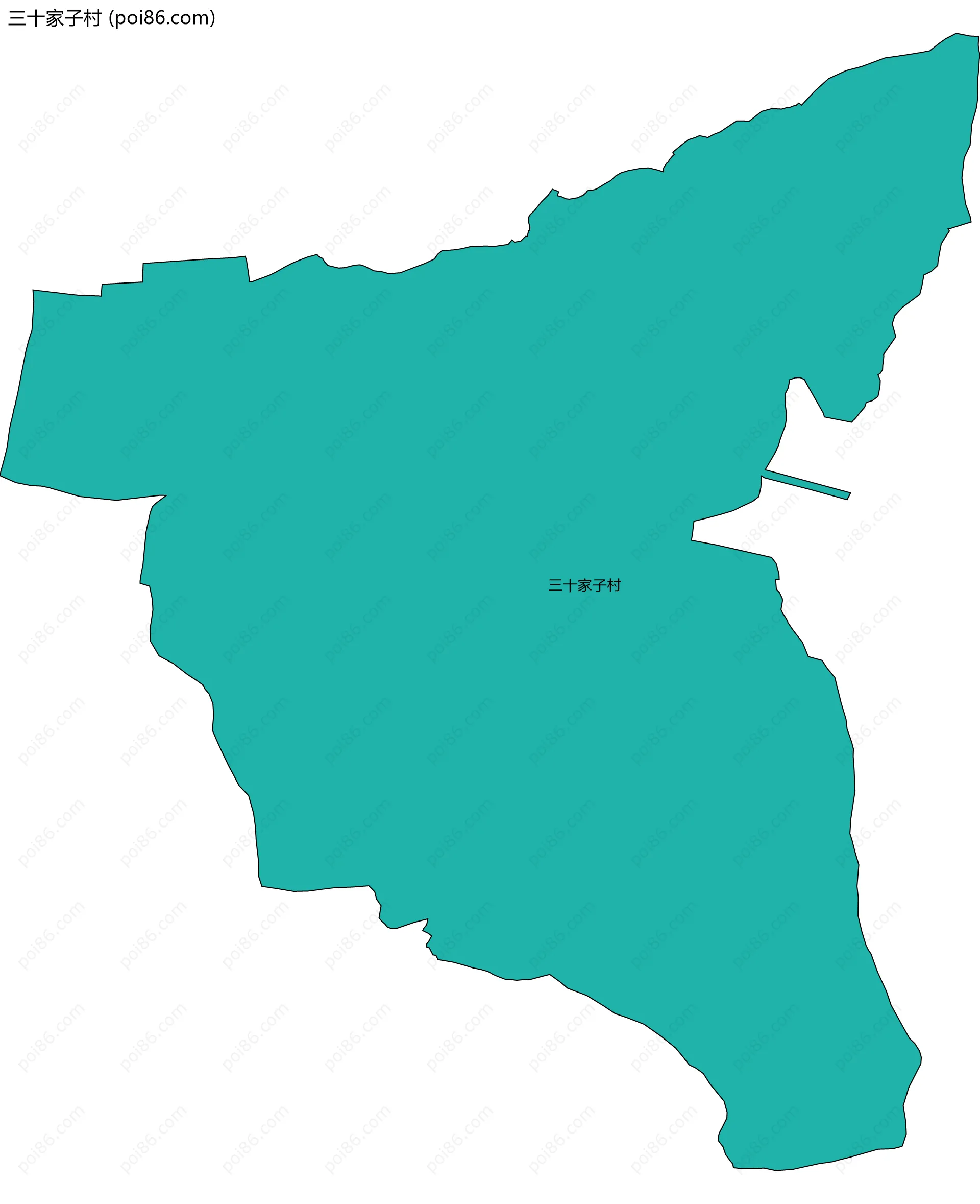 三十家子村边界地图