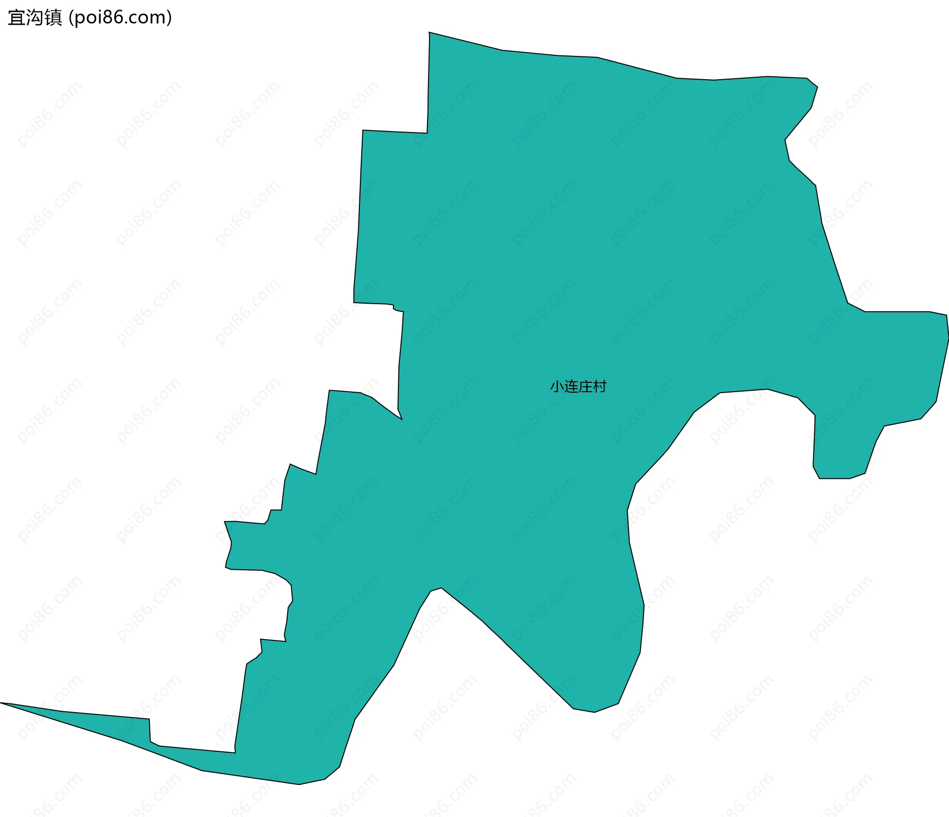 宜沟镇边界地图(五级行政区划)