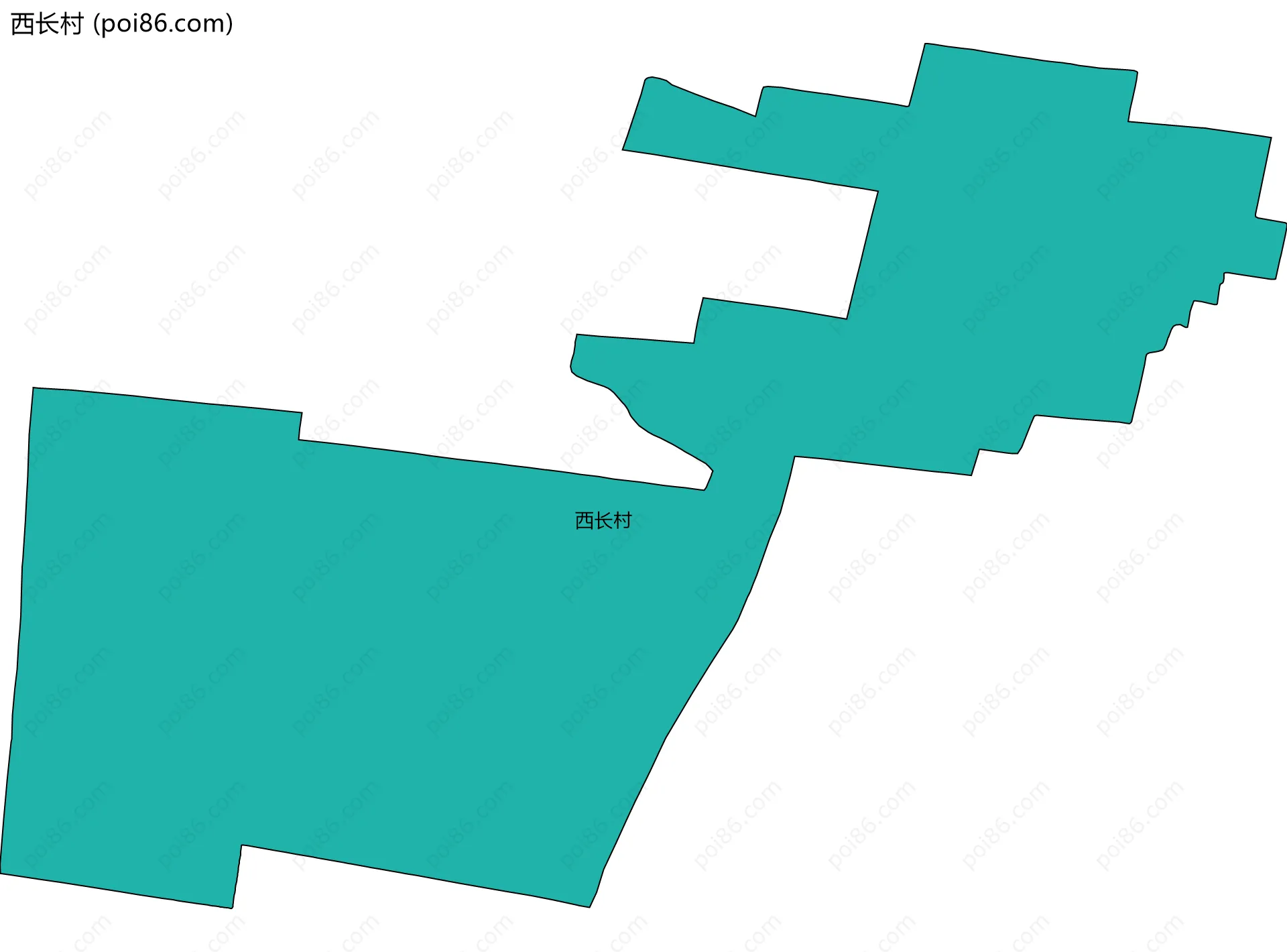 西长村边界地图
