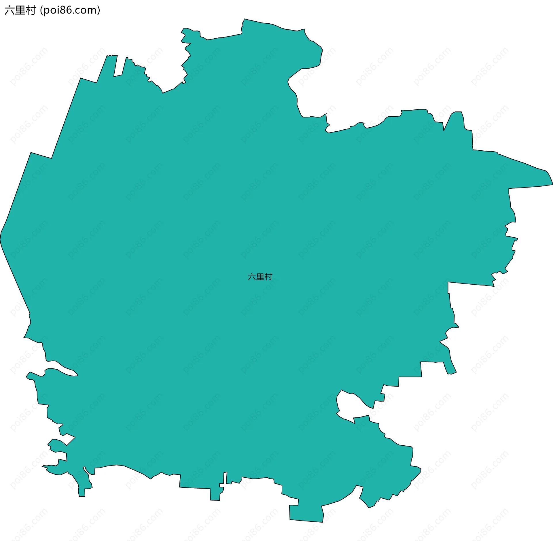 六里村边界地图