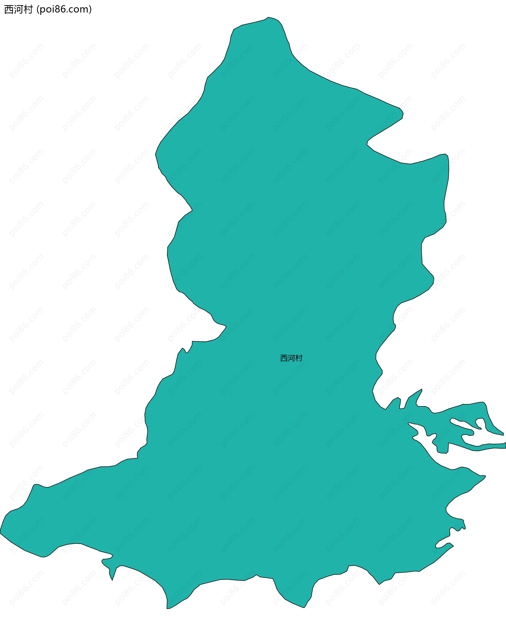 西河村边界地图