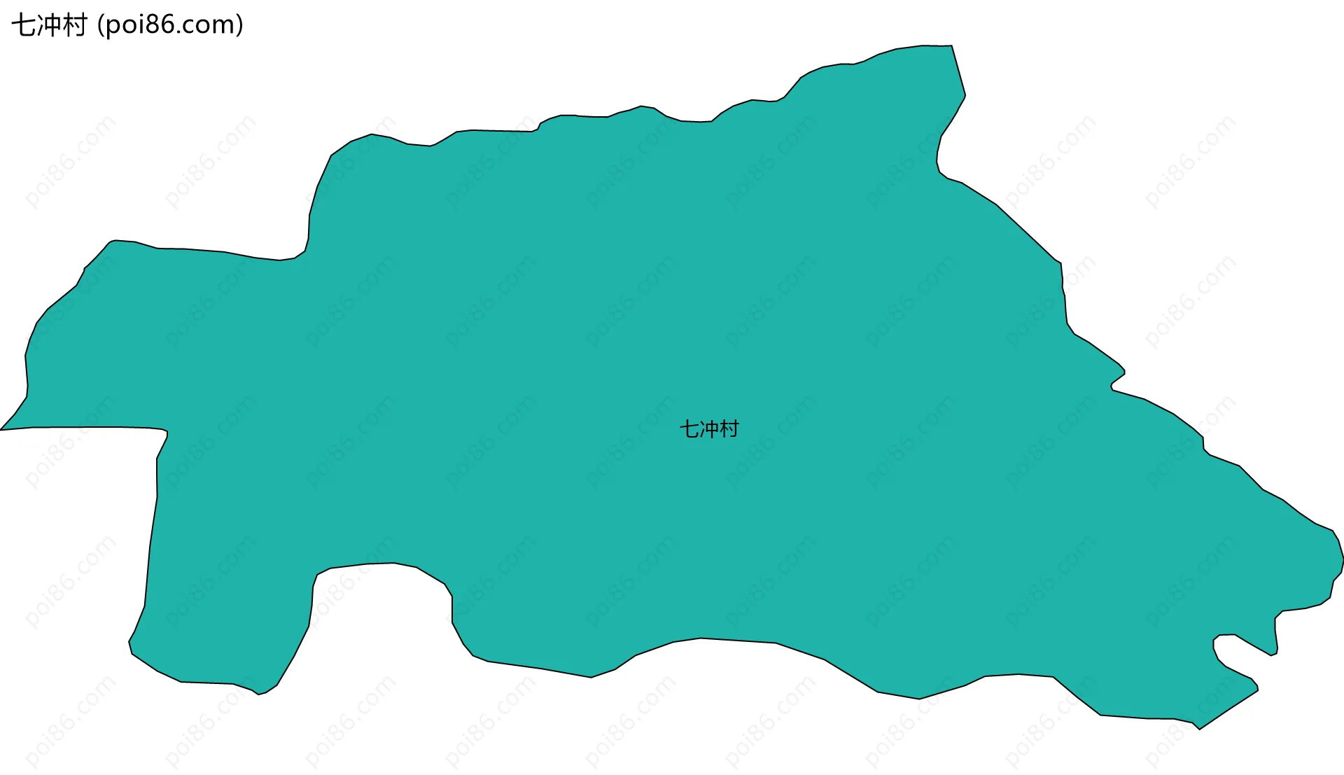 七冲村边界地图