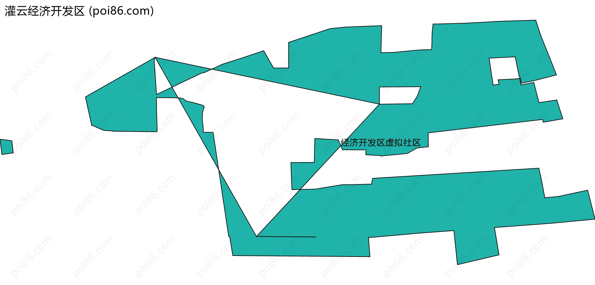 灌云经济开发区边界地图(五级行政区划)
