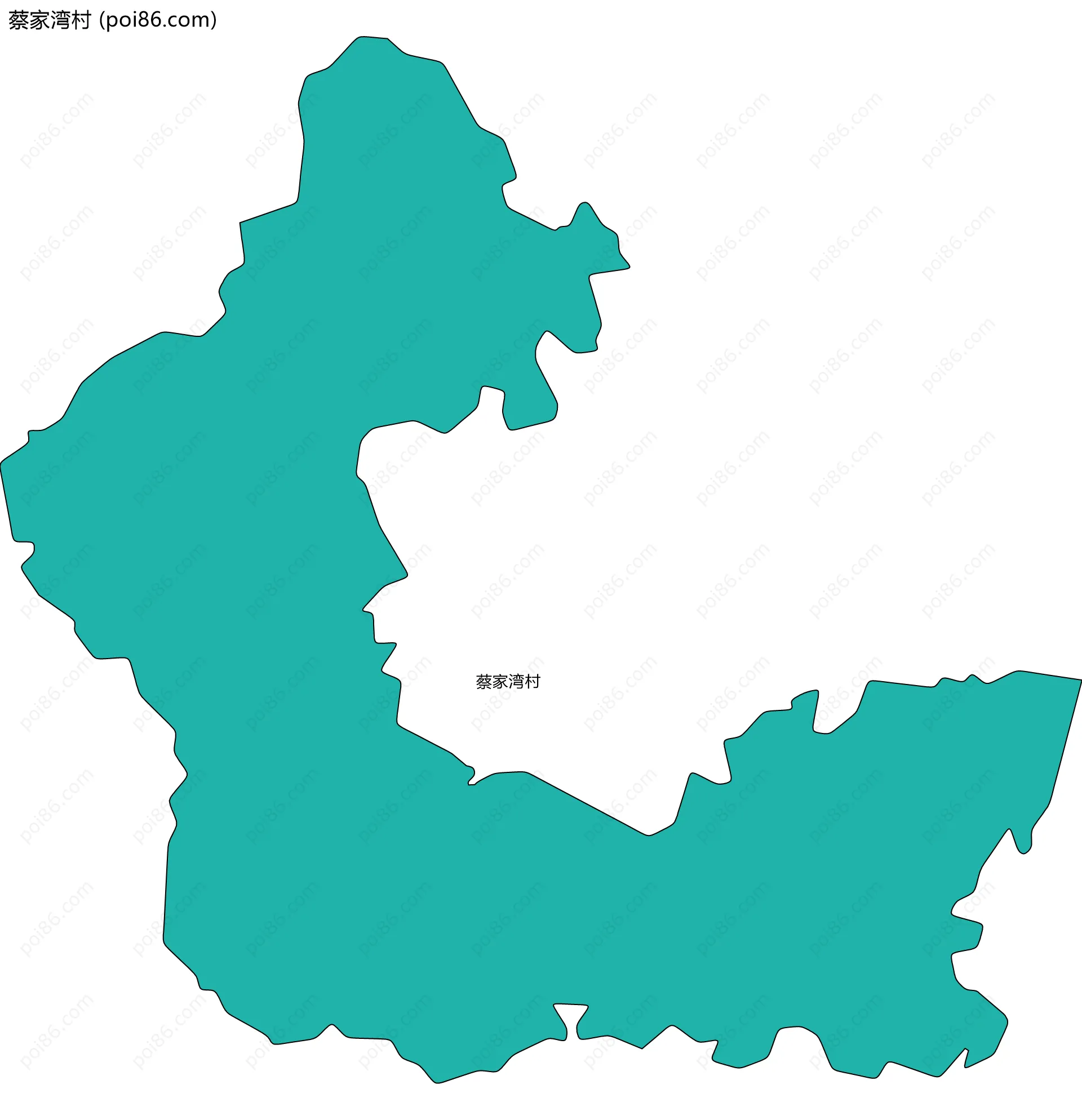 蔡家湾村边界地图