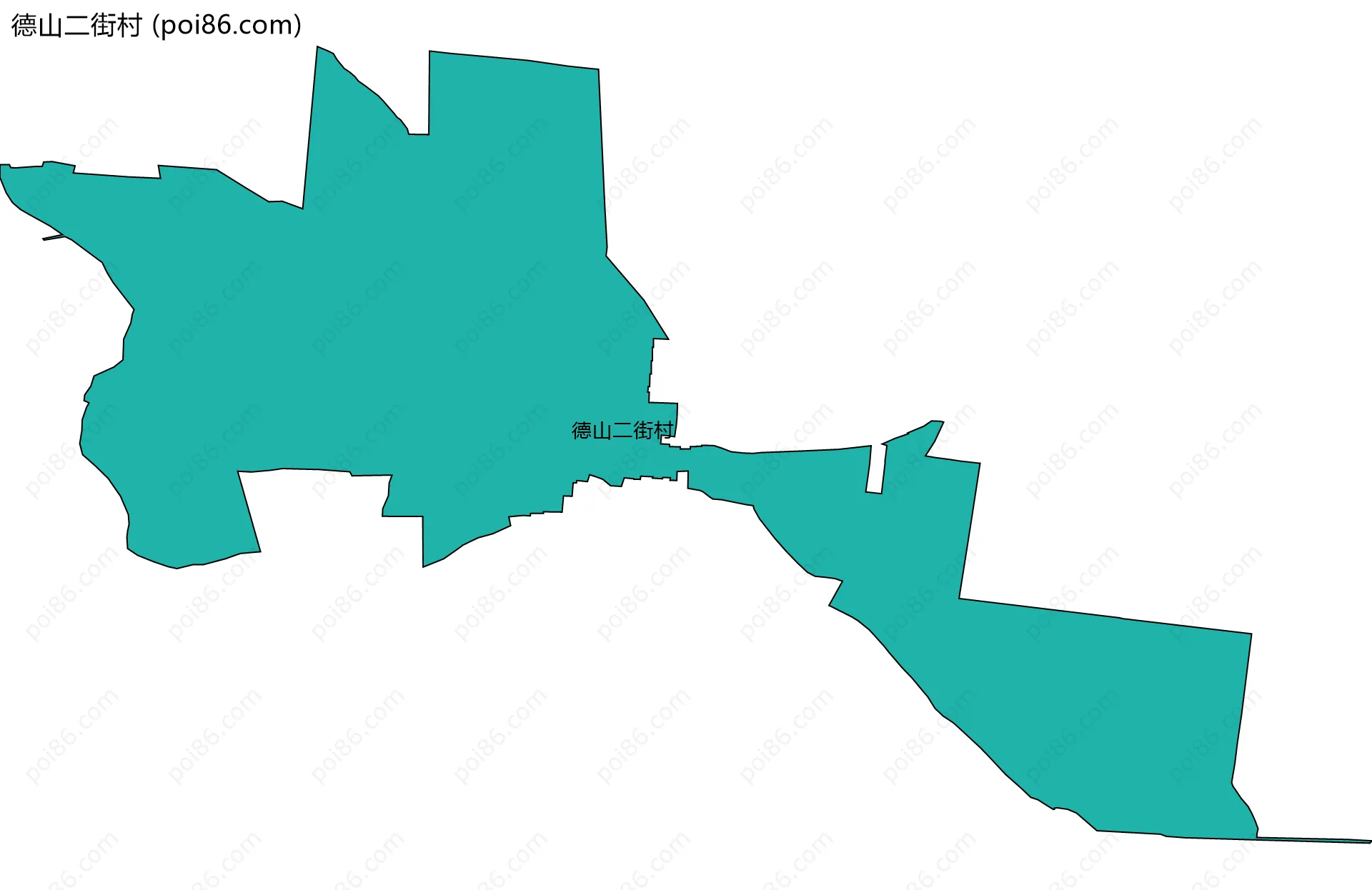 德山二街村边界地图