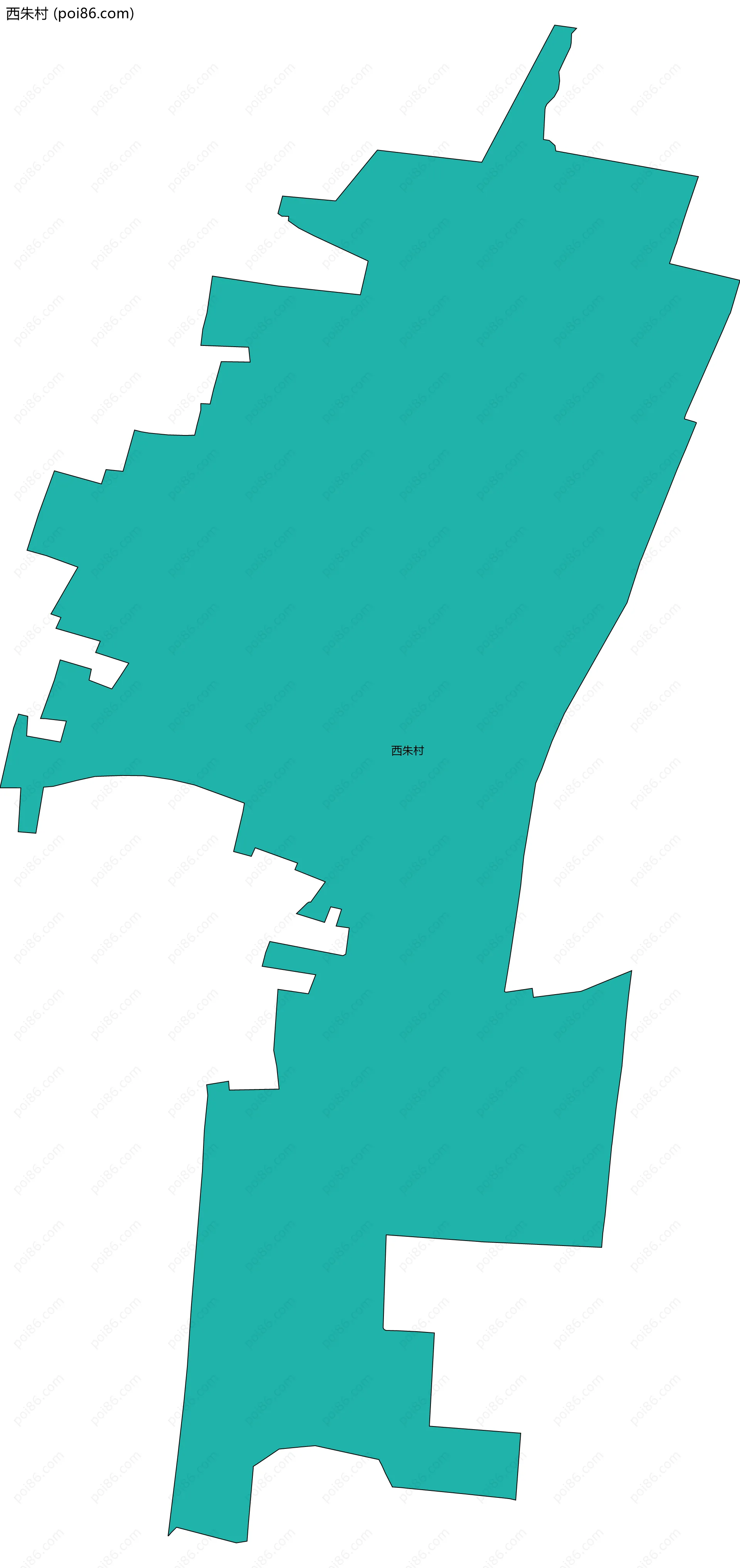 西朱村边界地图