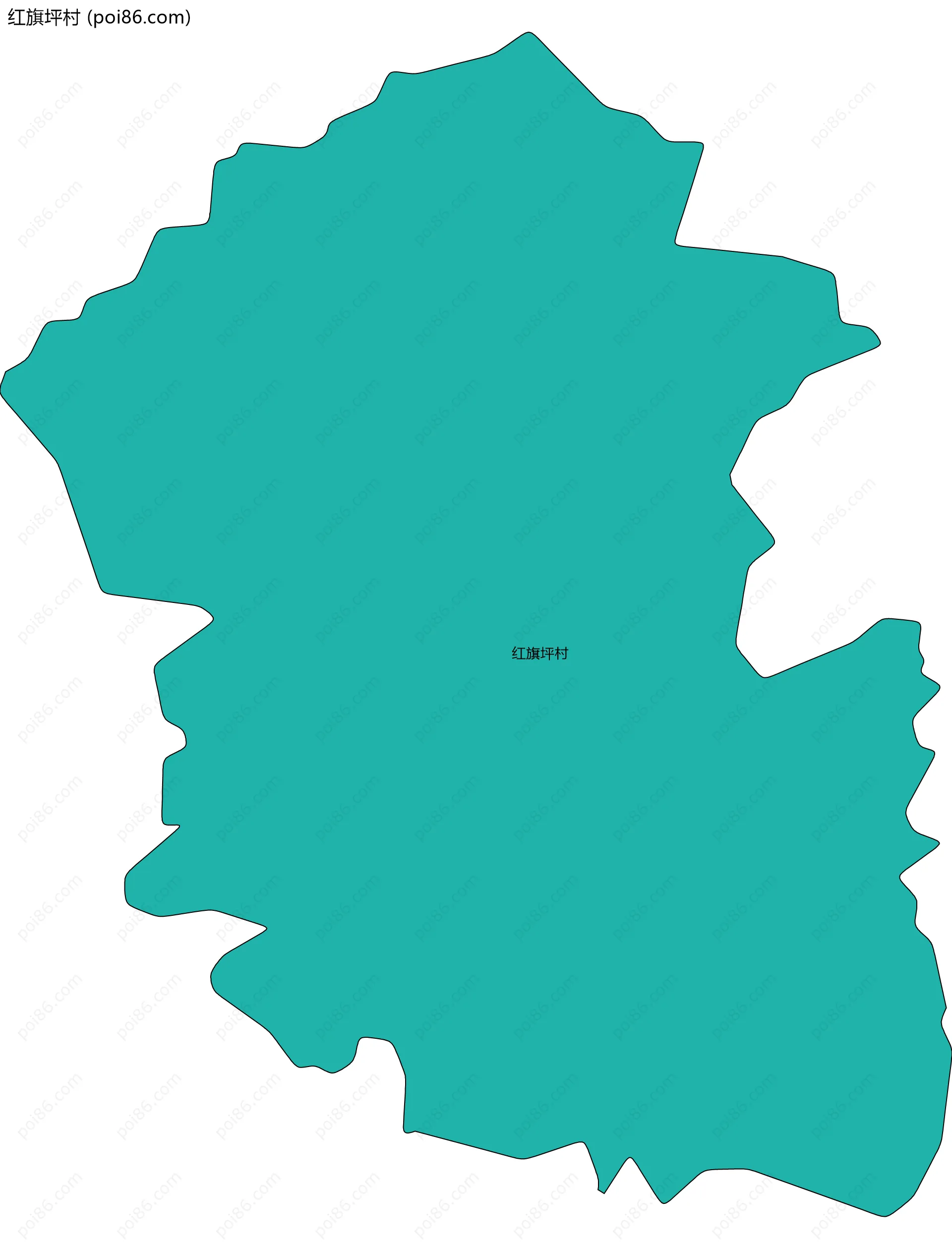 红旗坪村边界地图