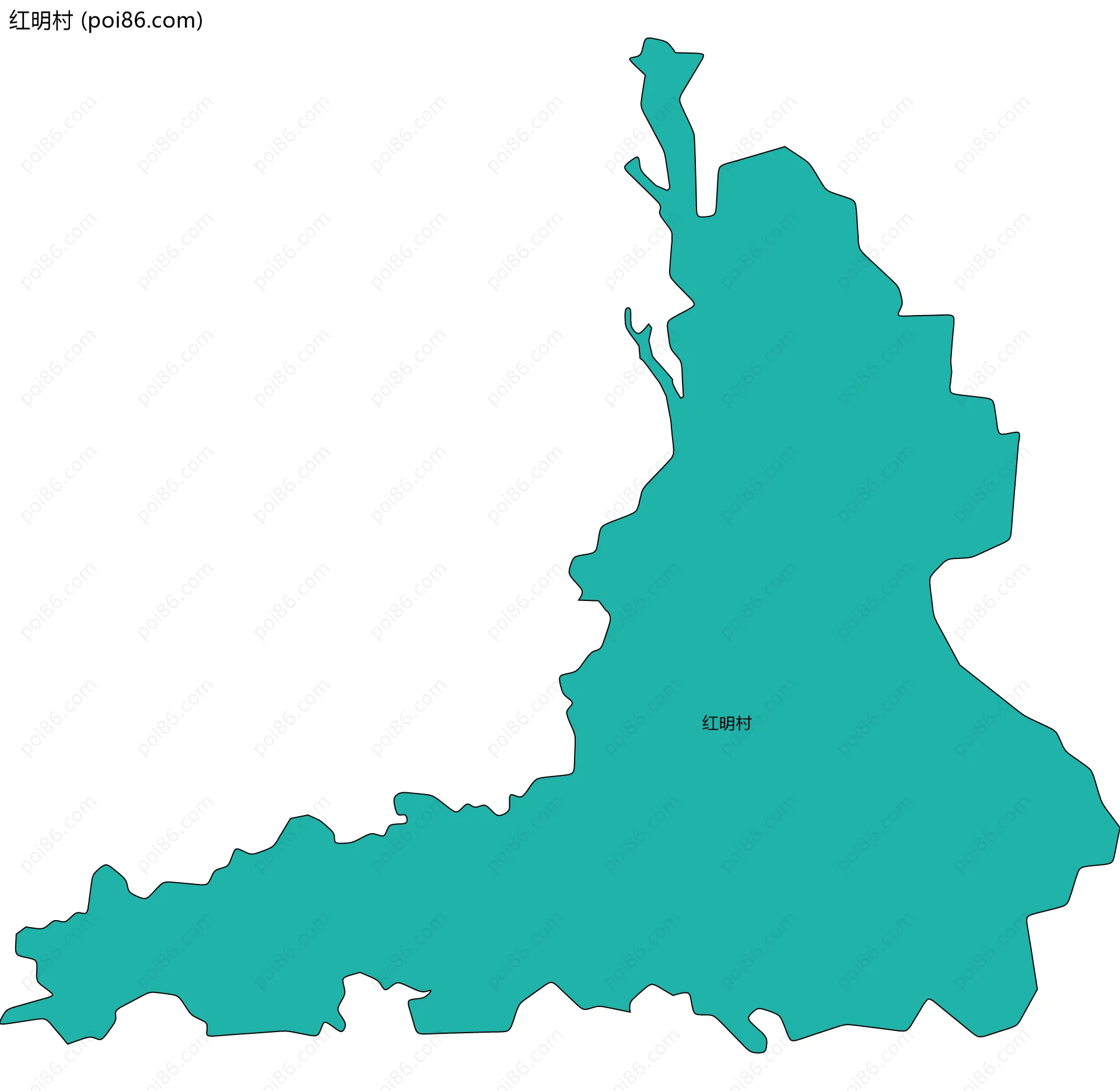 红明村边界地图