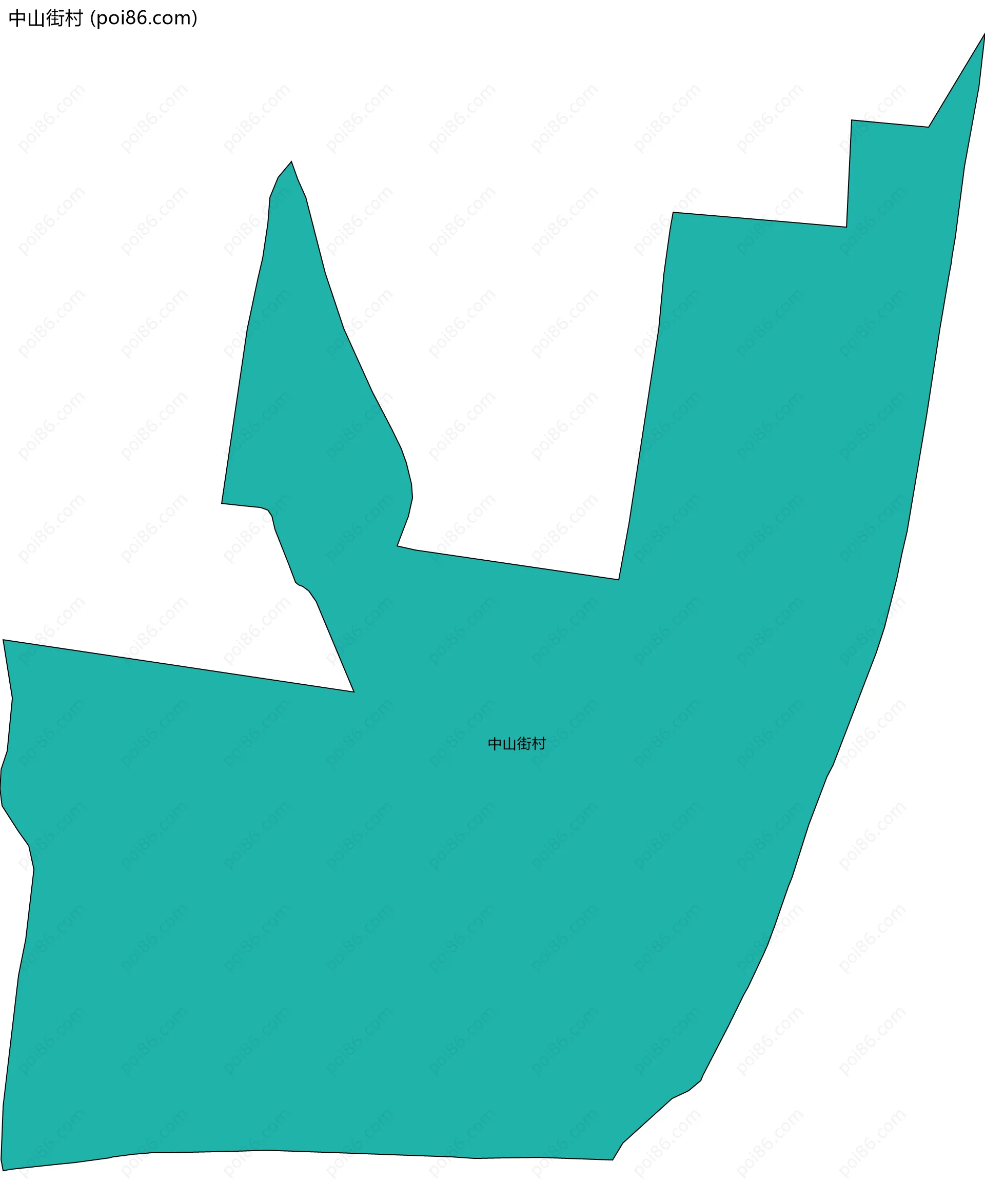 中山街村边界地图