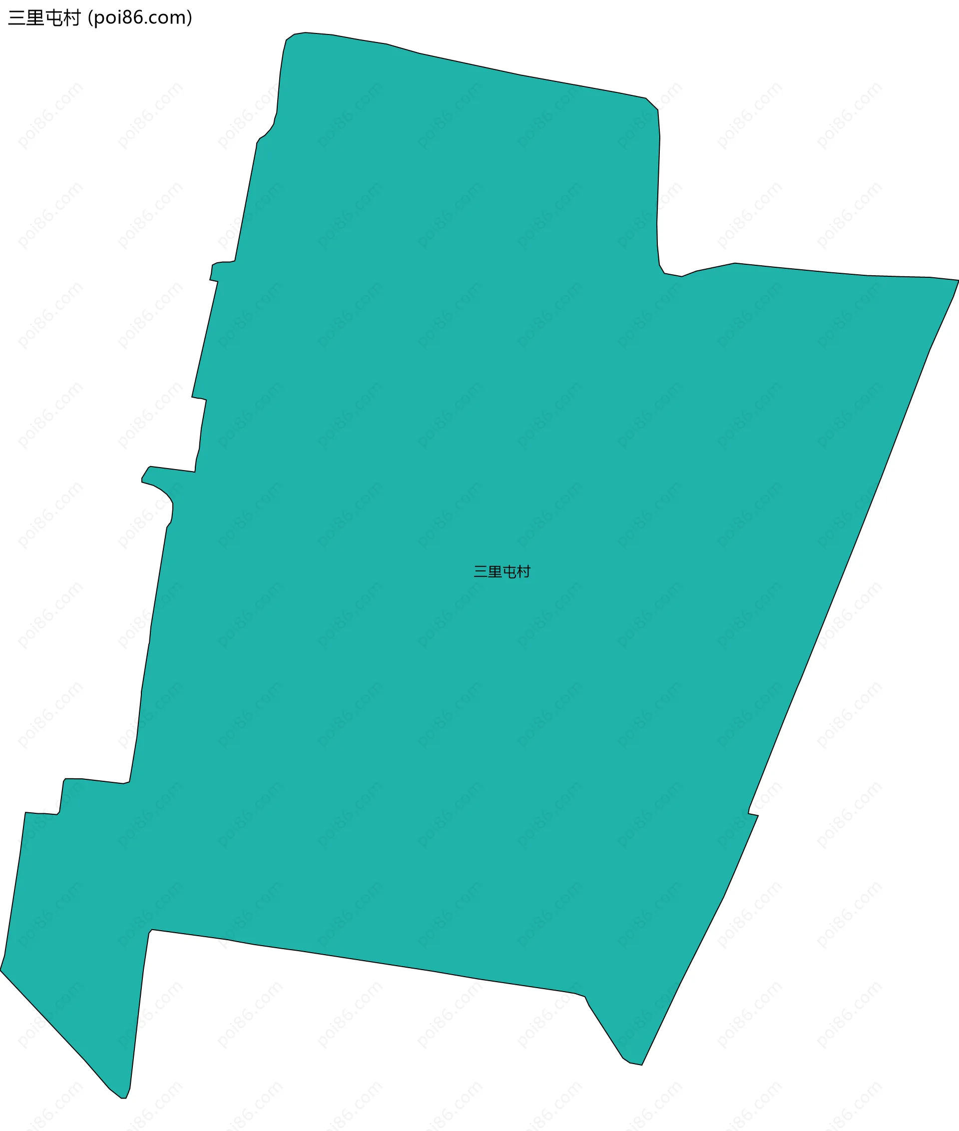 三里屯村边界地图