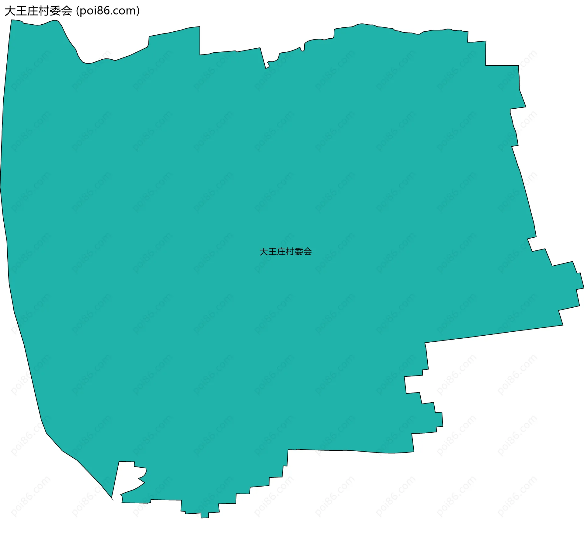 大王庄村委会边界地图