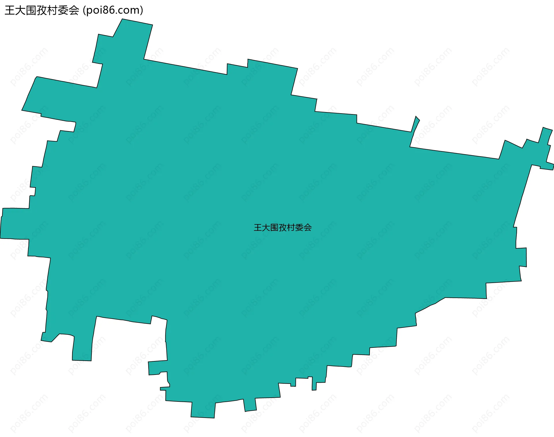 王大围孜村委会边界地图