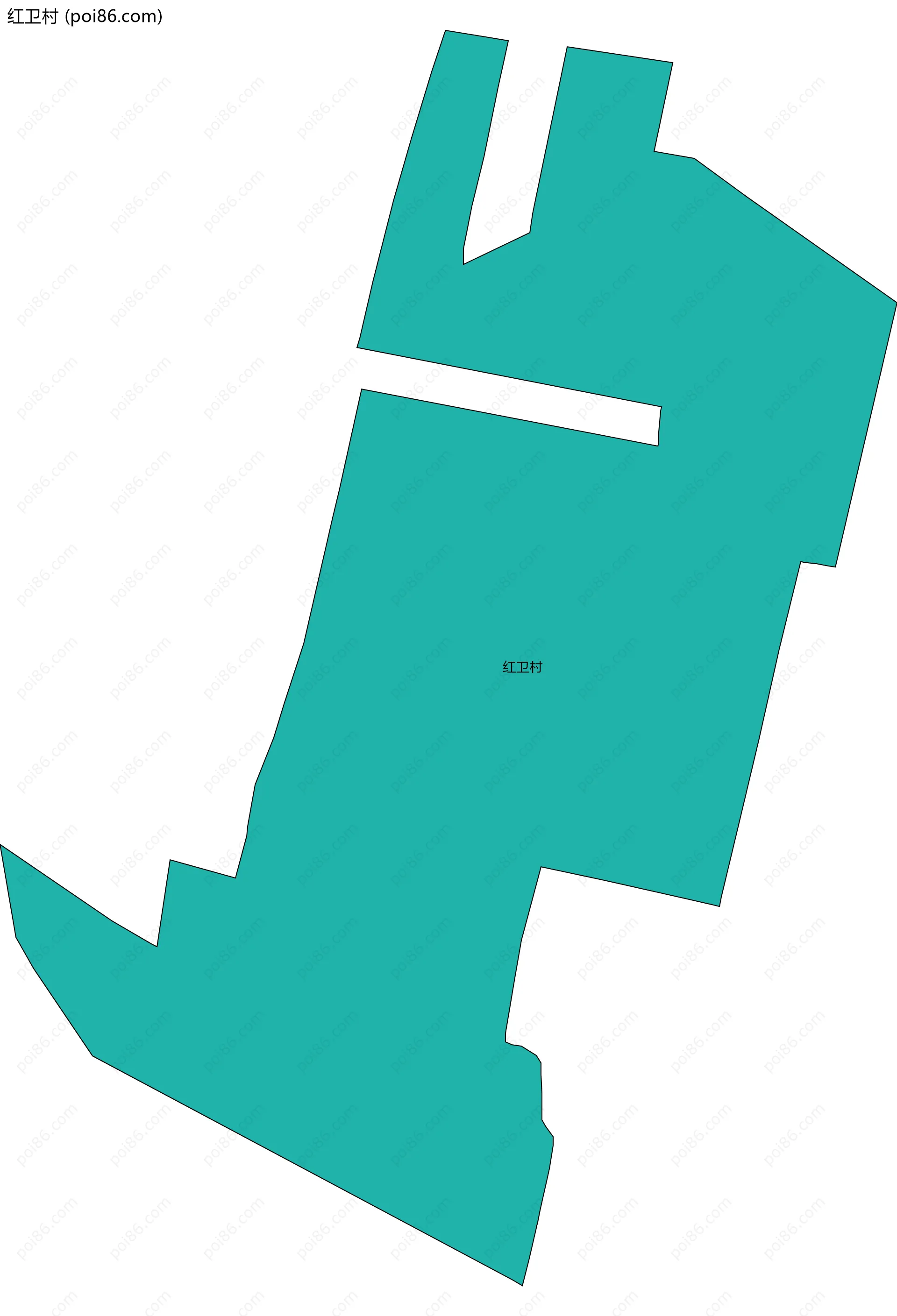 红卫村边界地图