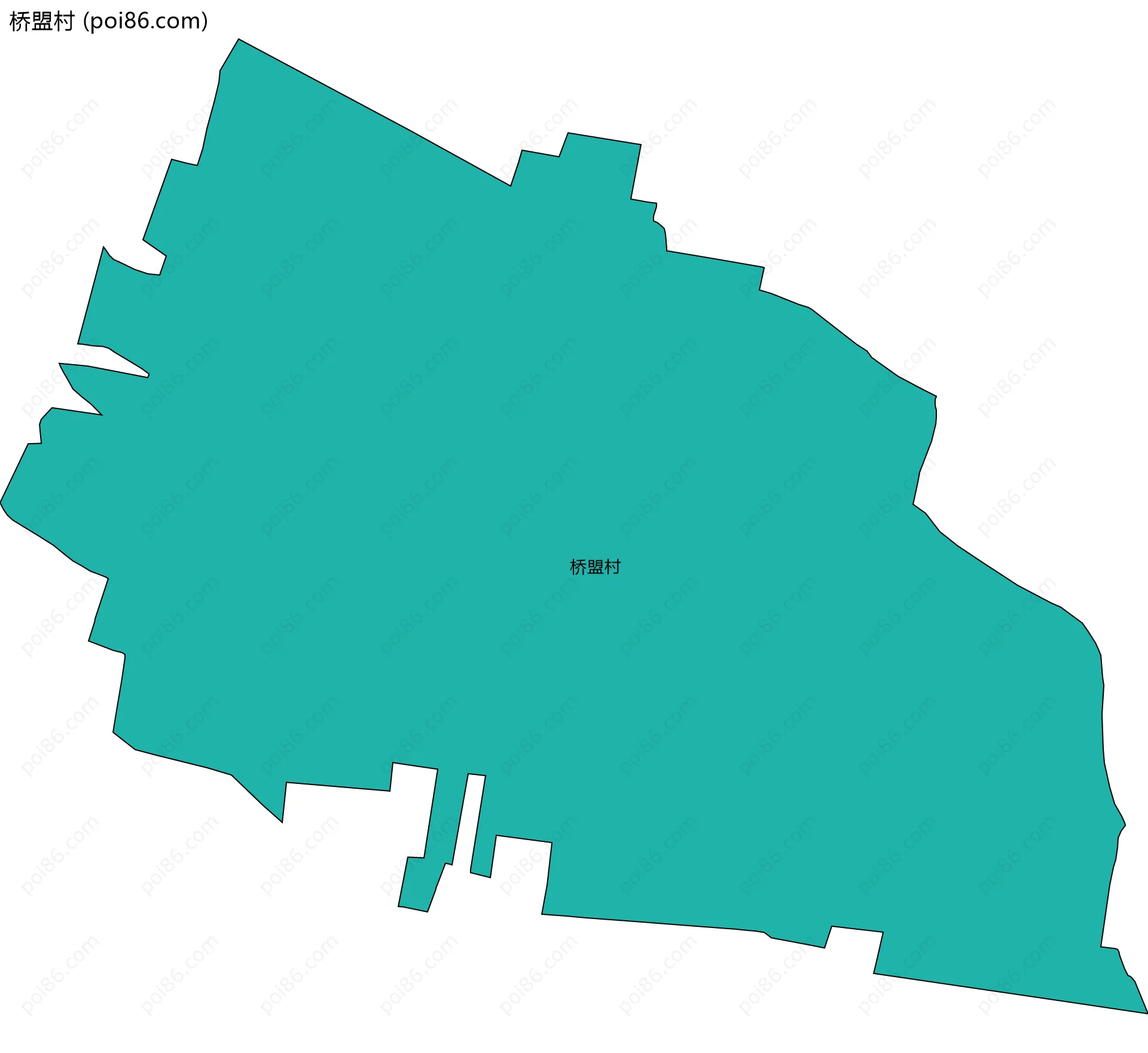 桥盟村边界地图