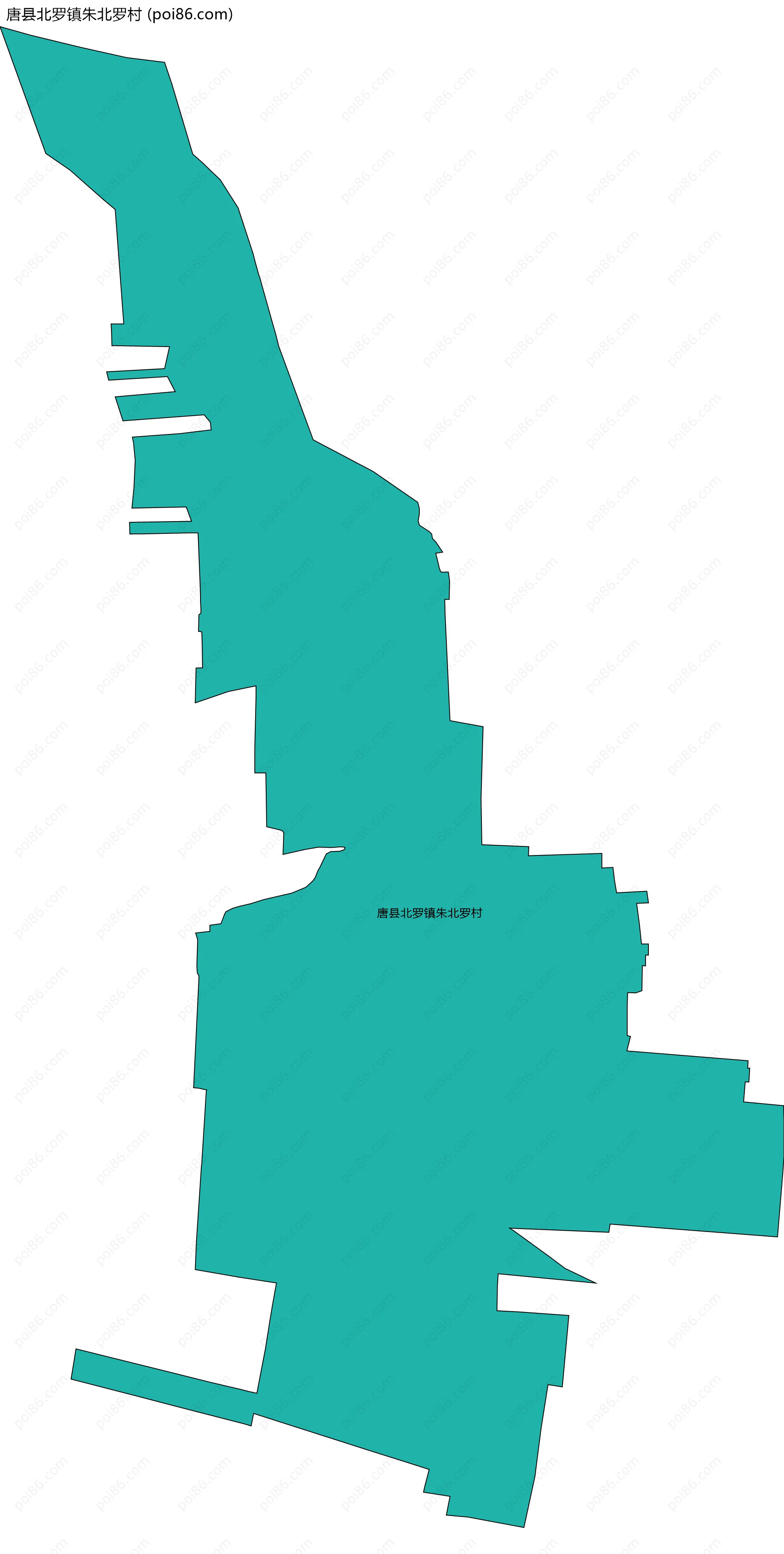 唐县北罗镇朱北罗村边界地图