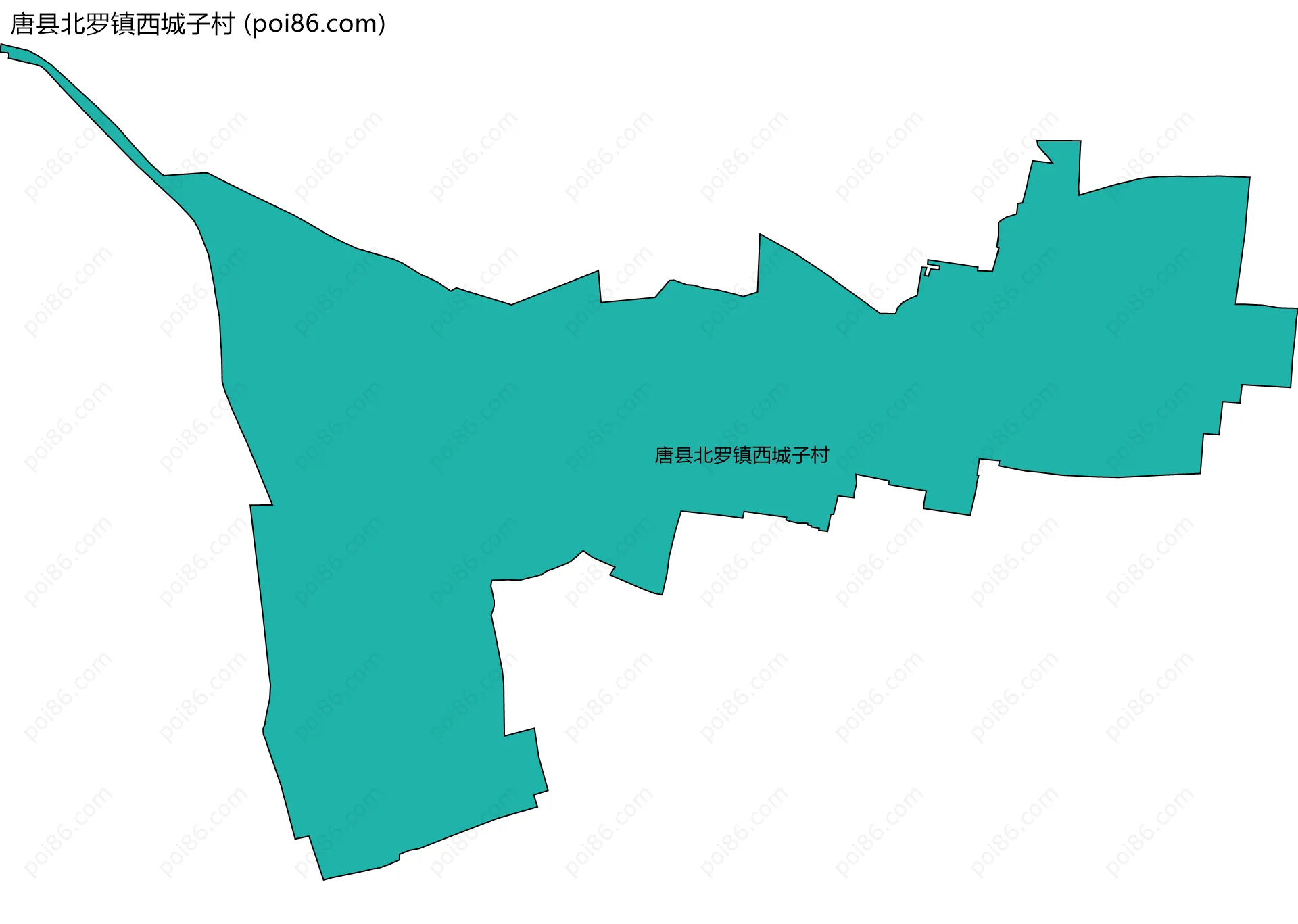 唐县北罗镇西城子村边界地图
