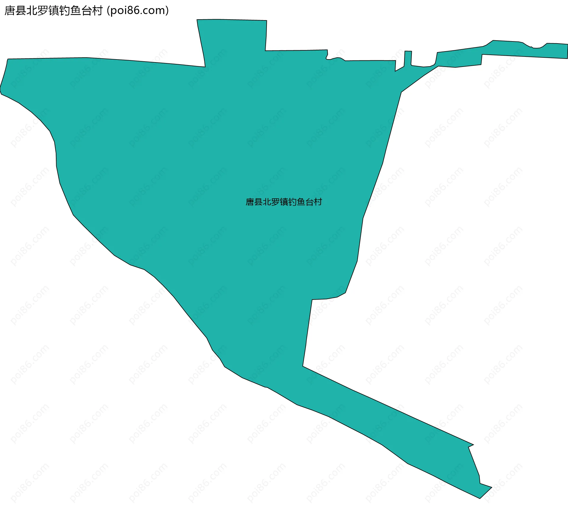 唐县北罗镇钓鱼台村边界地图