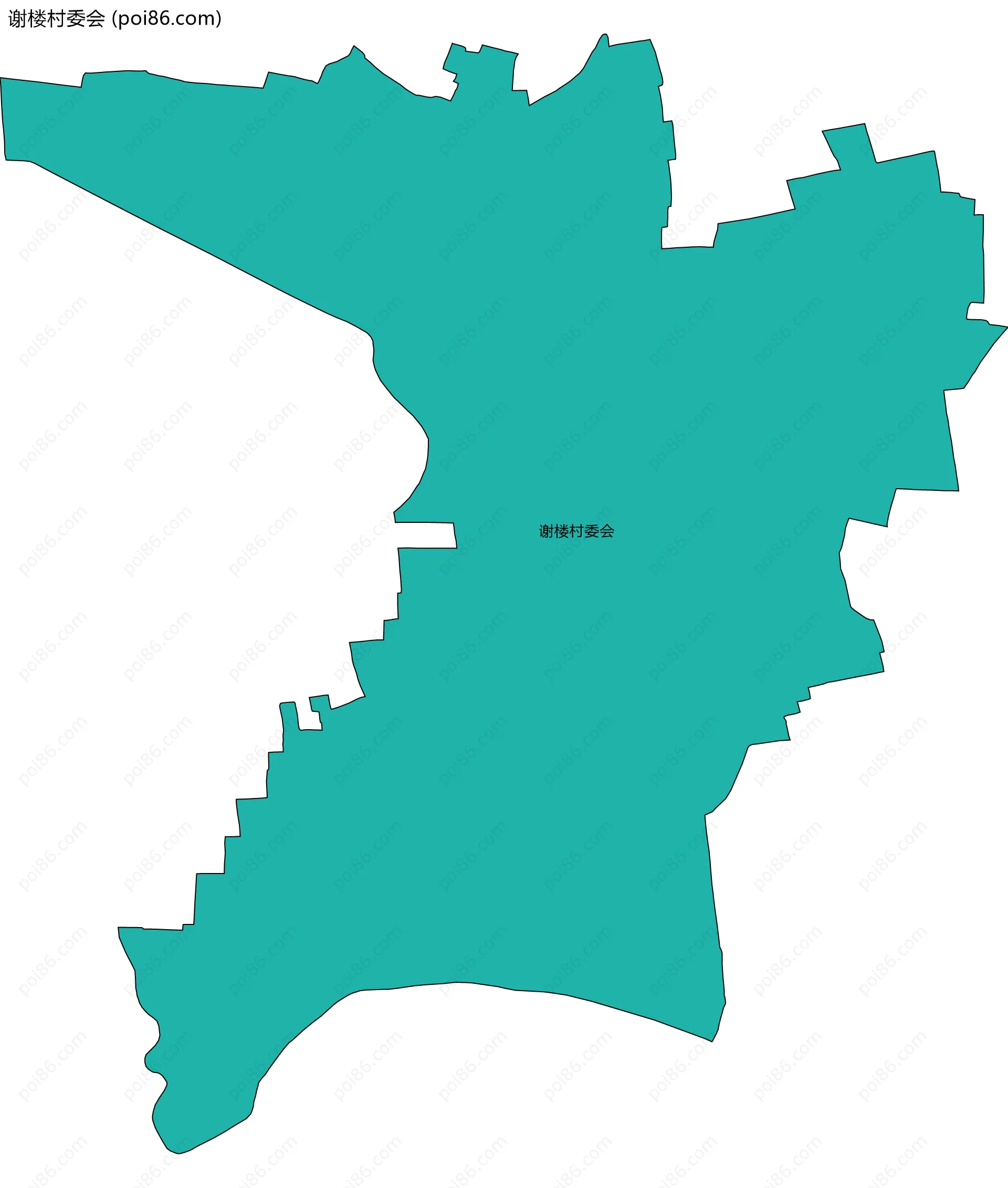 谢楼村委会边界地图