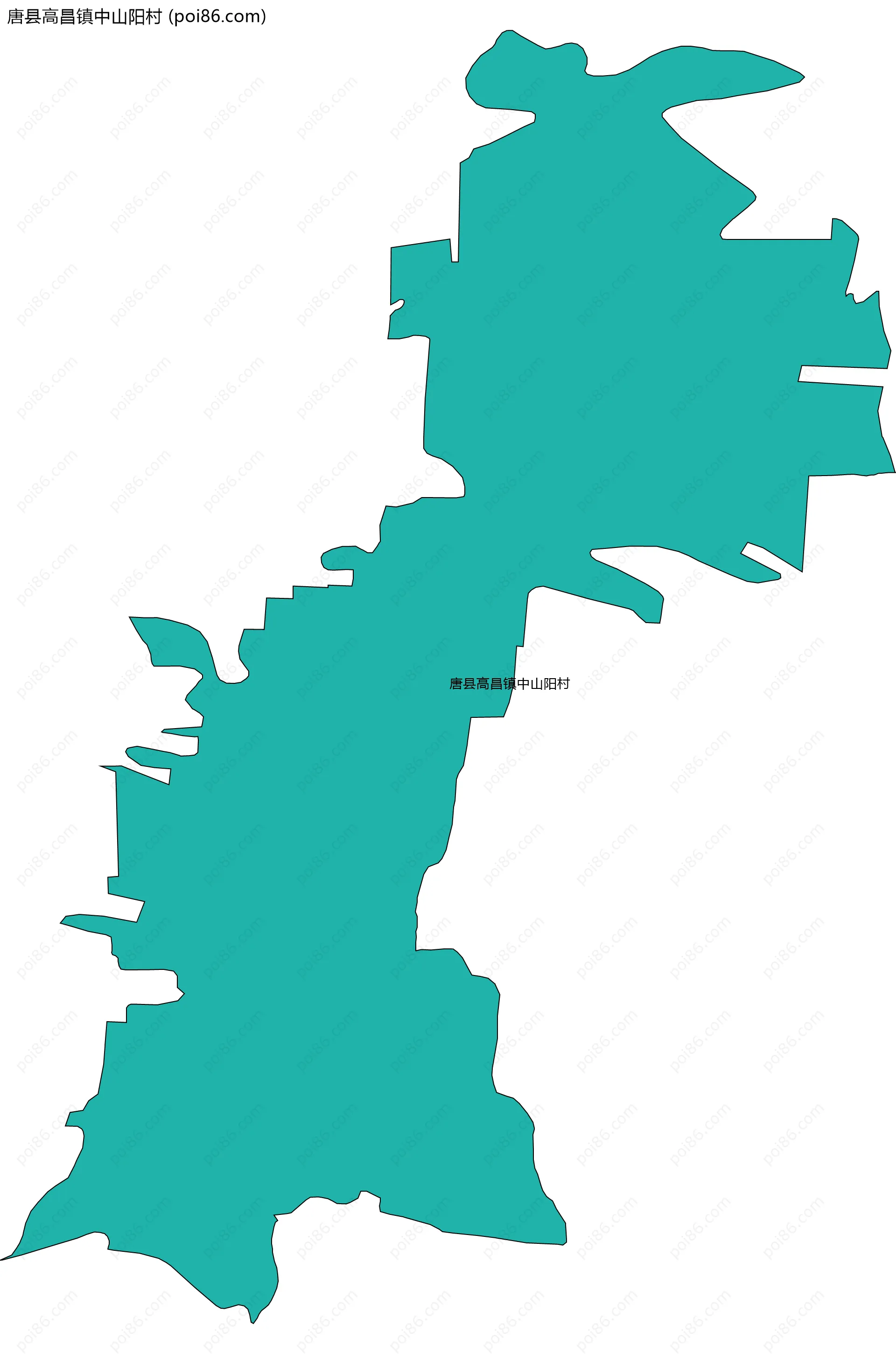 唐县高昌镇中山阳村边界地图