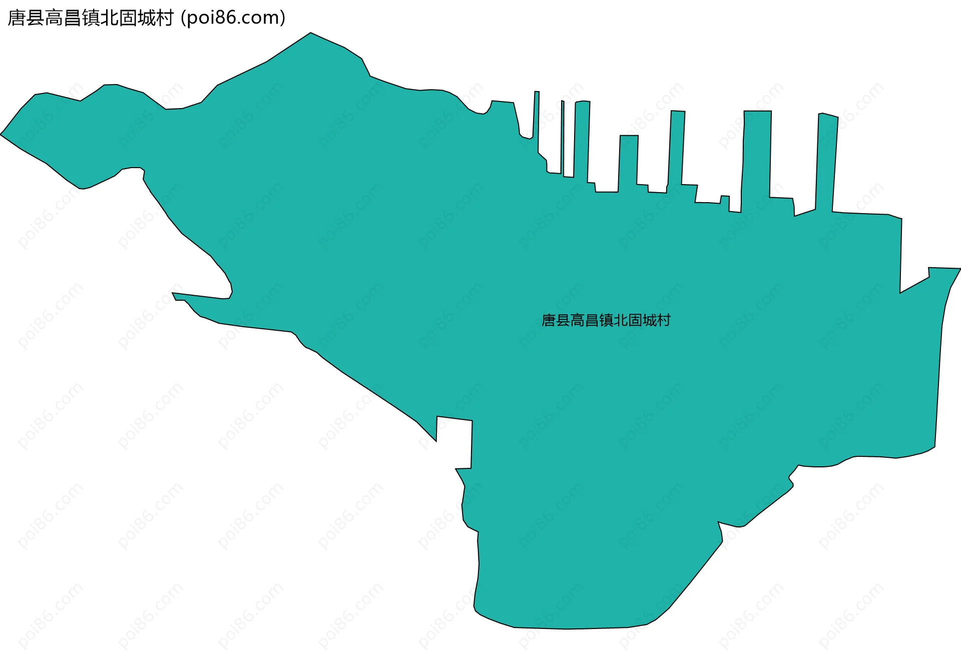 唐县高昌镇北固城村边界地图
