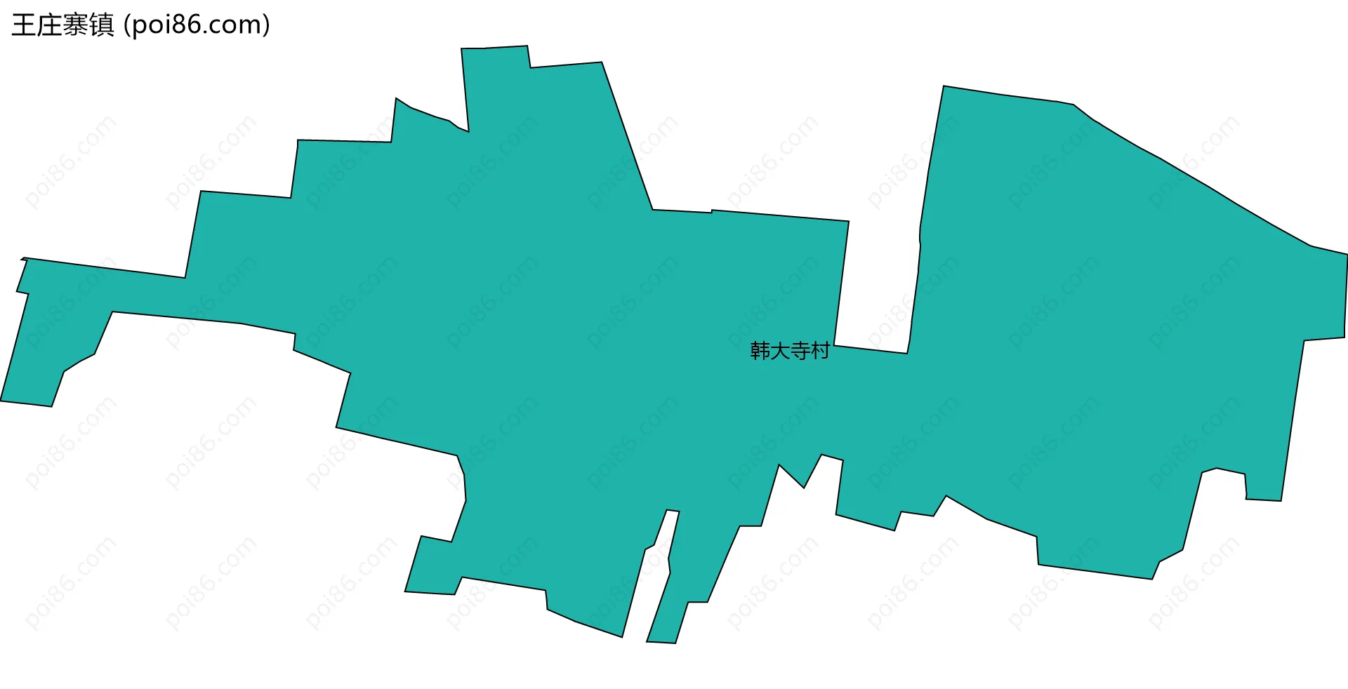 王庄寨镇边界地图(五级行政区划)