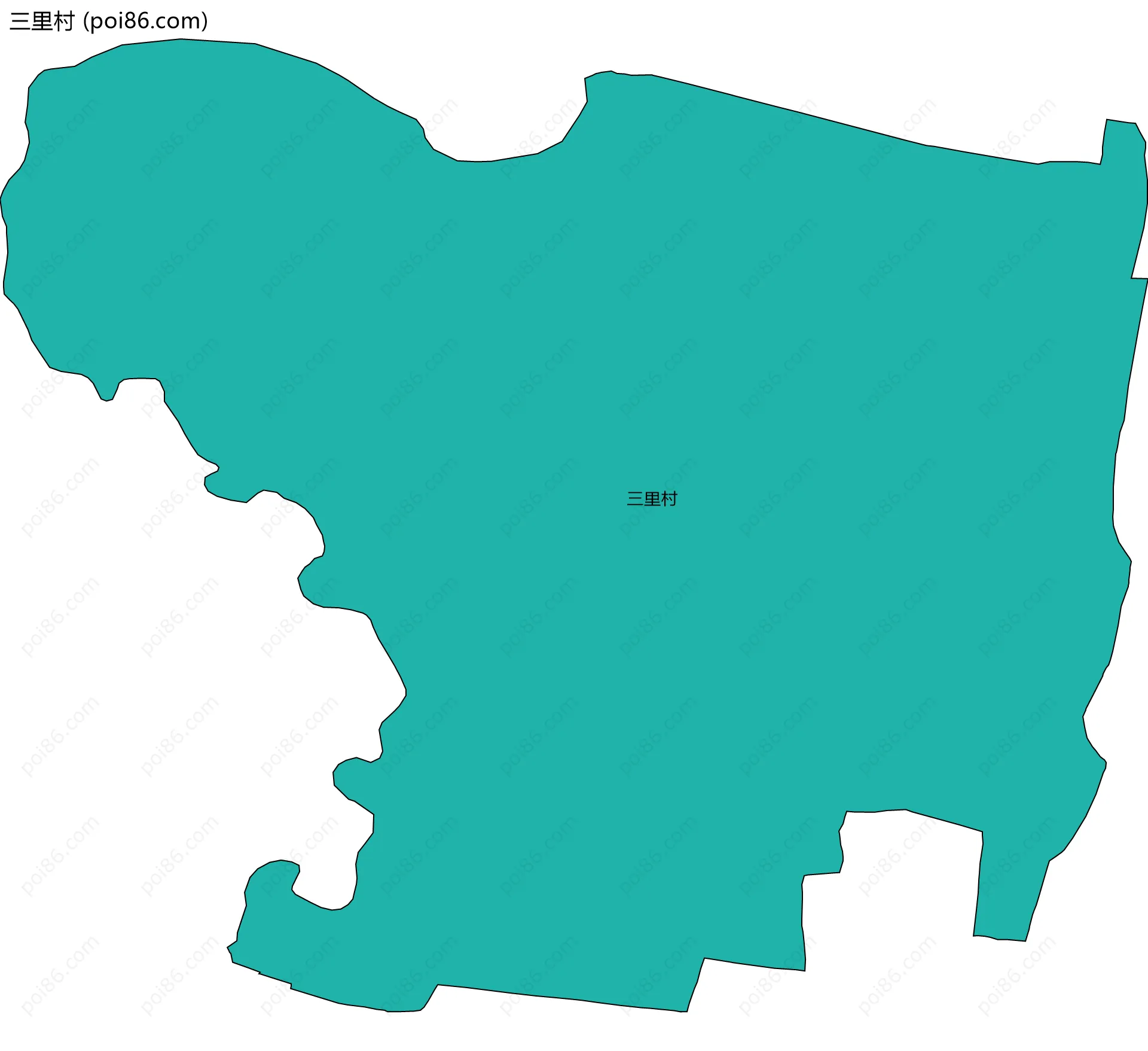 三里村边界地图