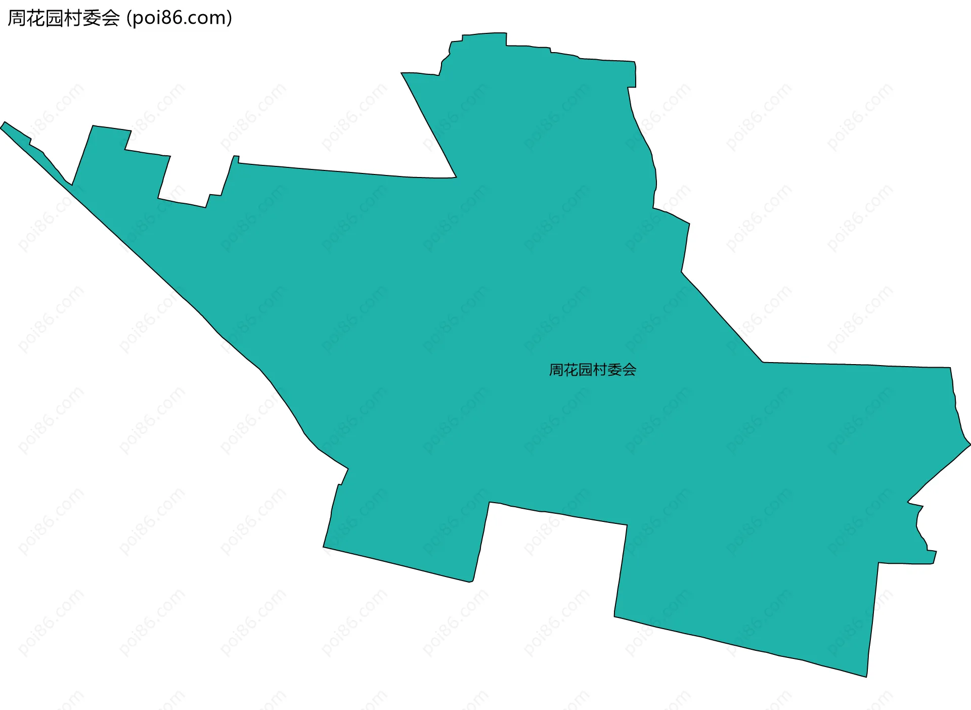 周花园村委会边界地图
