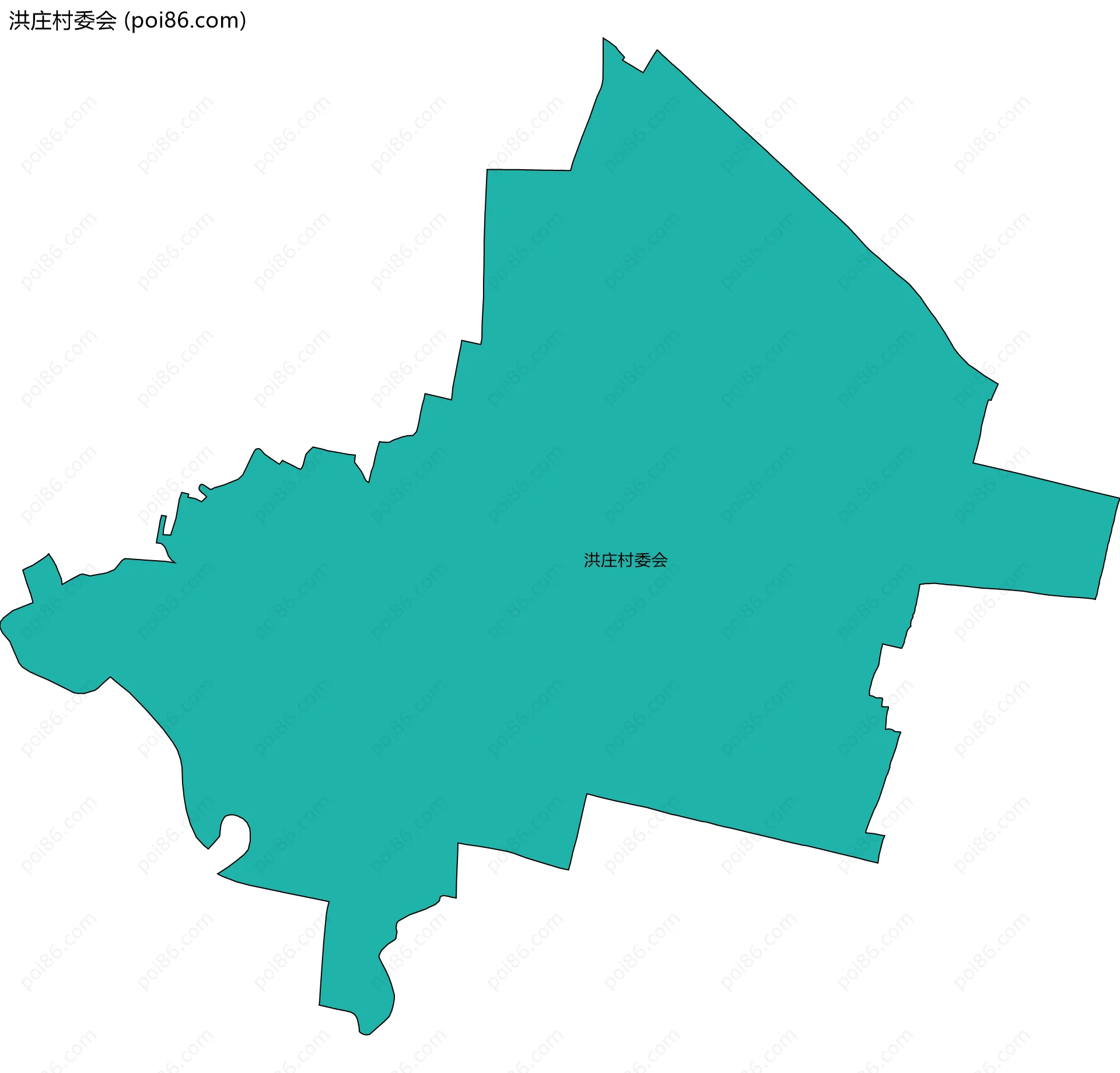 洪庄村委会边界地图