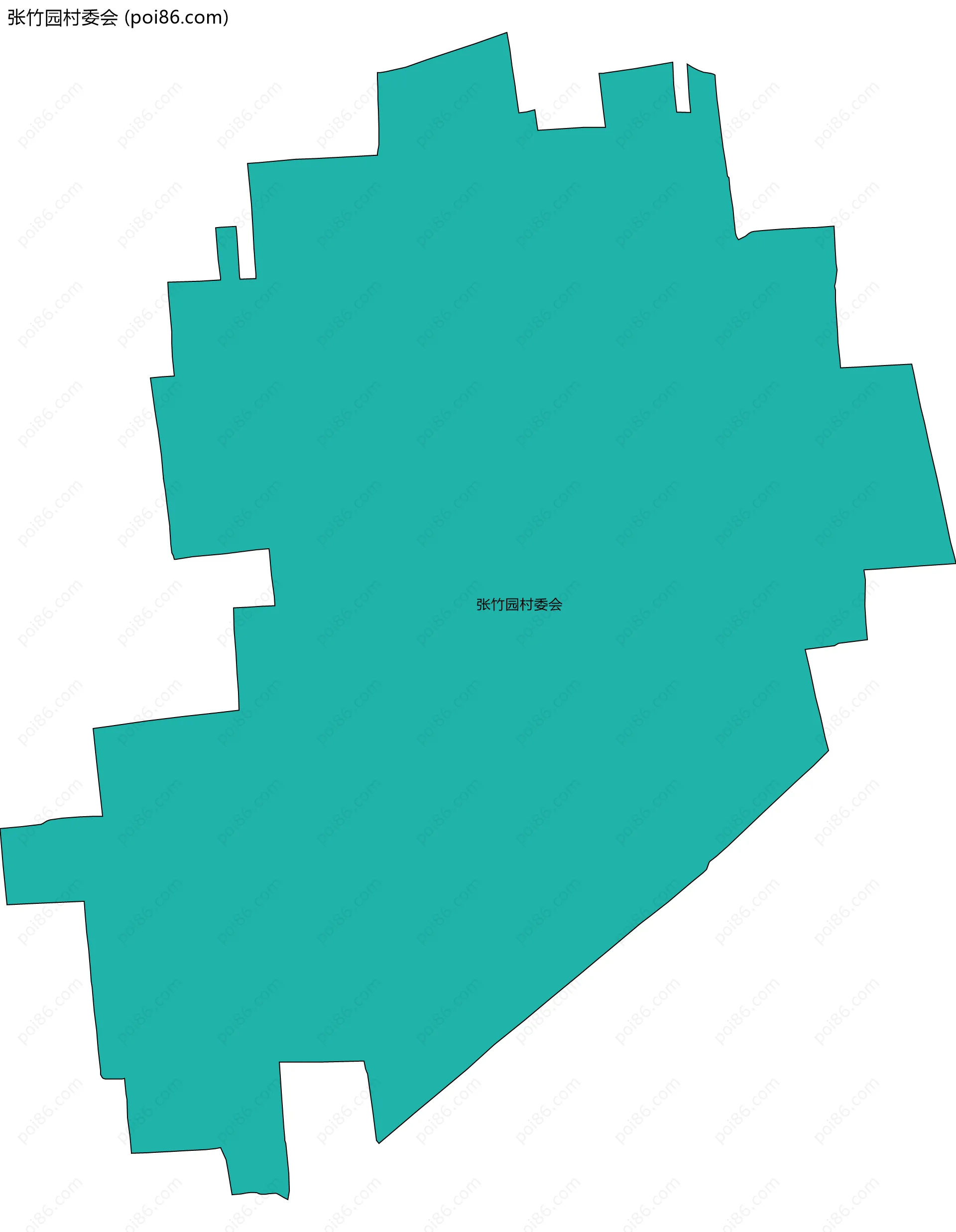 张竹园村委会边界地图