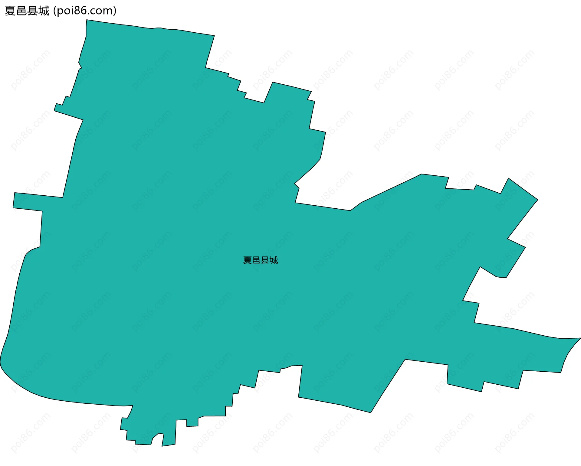夏邑县城边界地图
