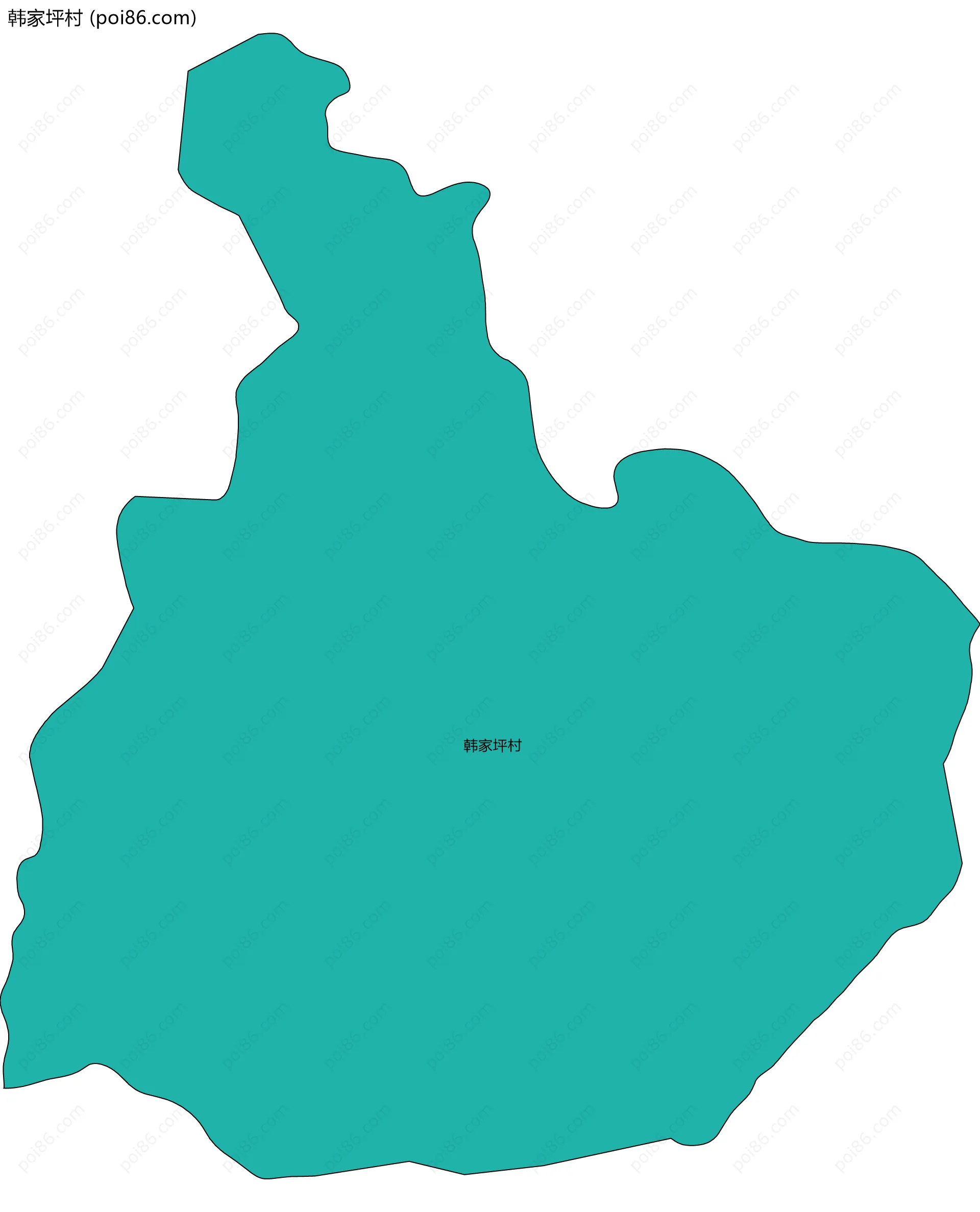 韩家坪村边界地图