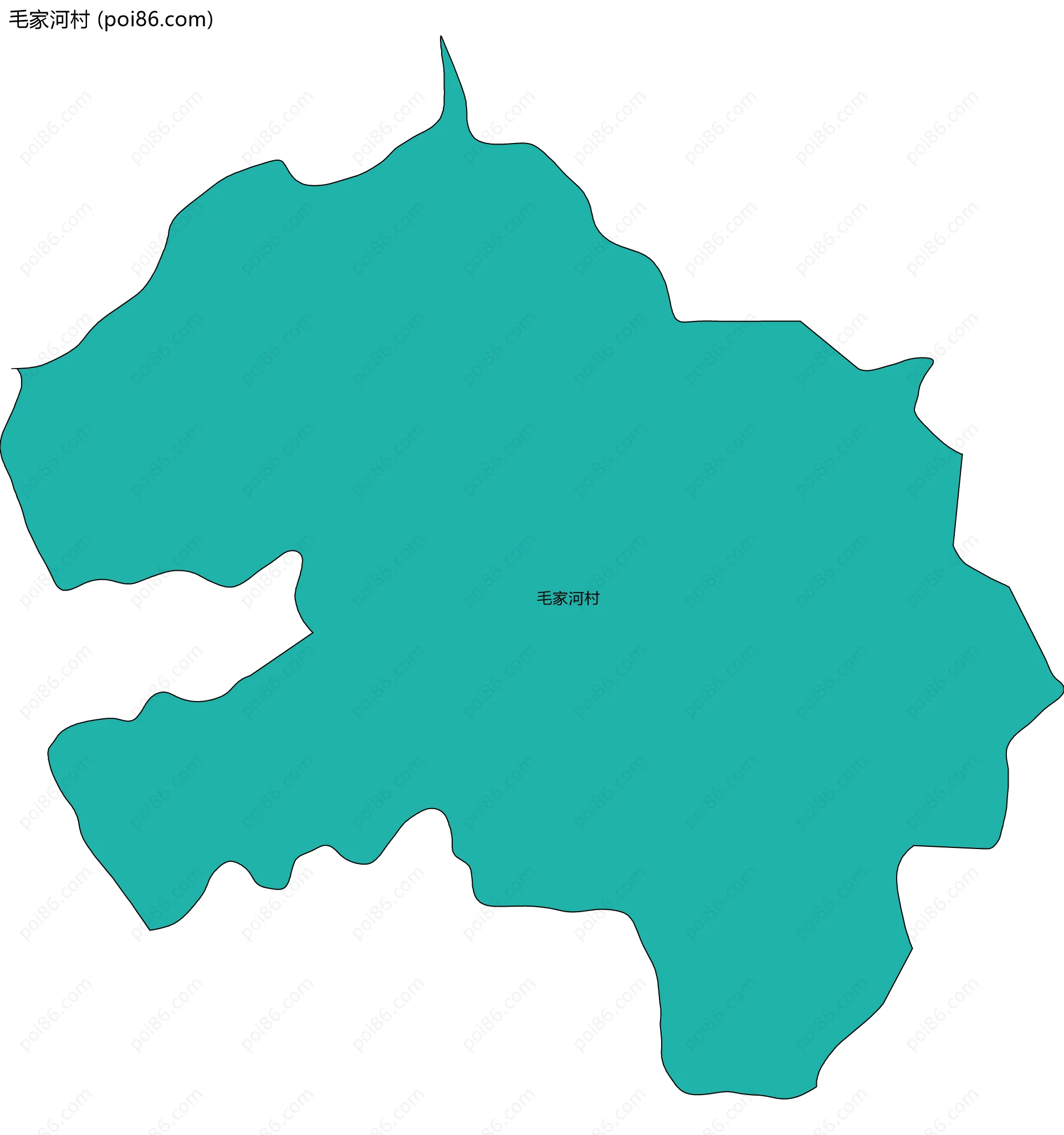 毛家河村边界地图