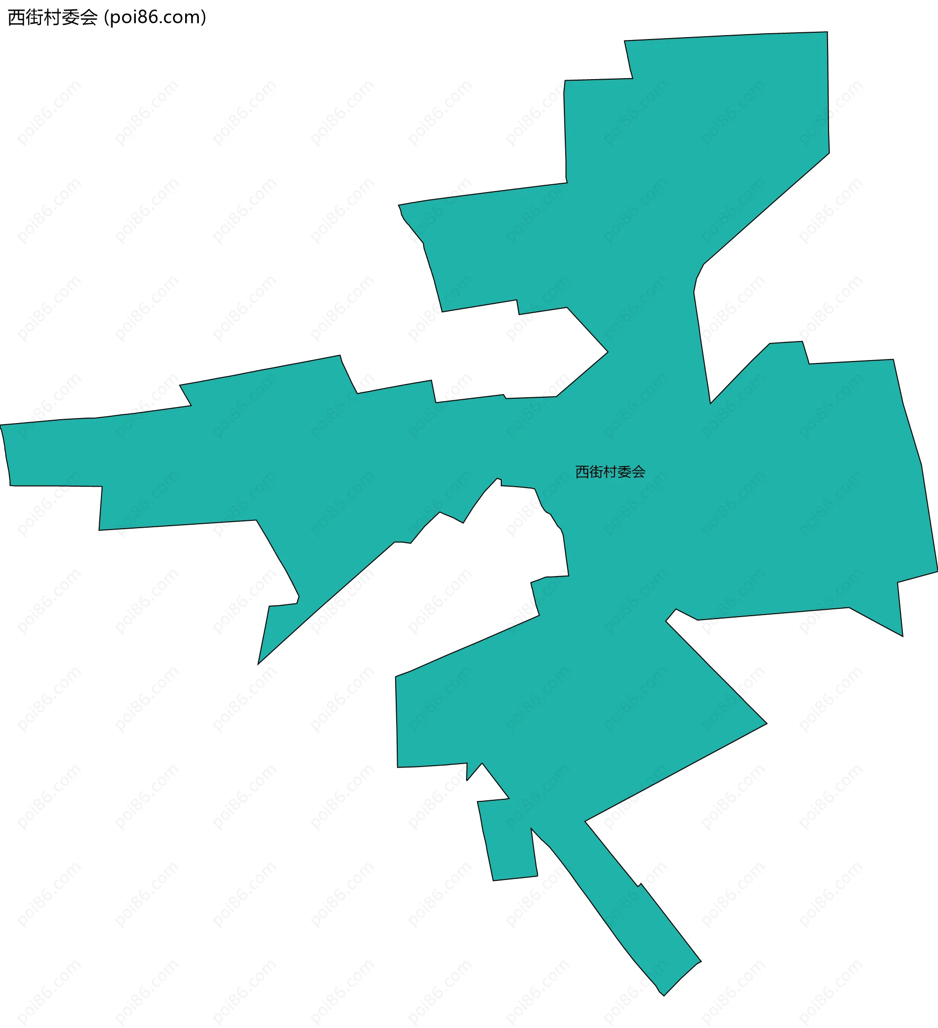 西街村委会边界地图