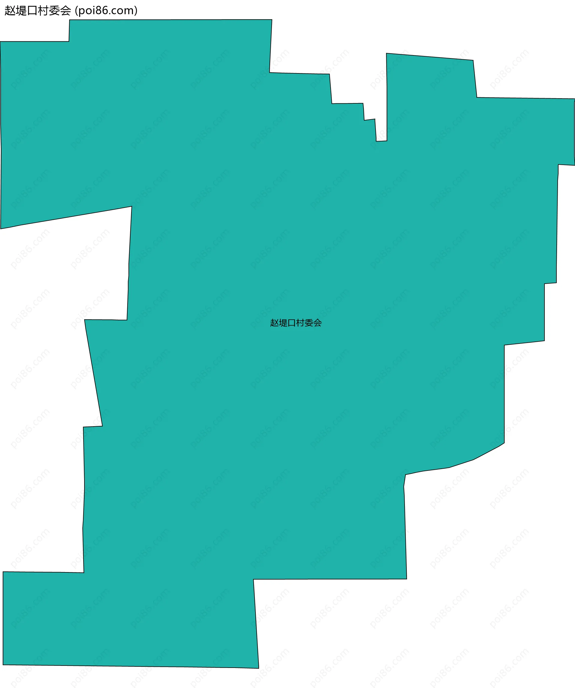 赵堤口村委会边界地图
