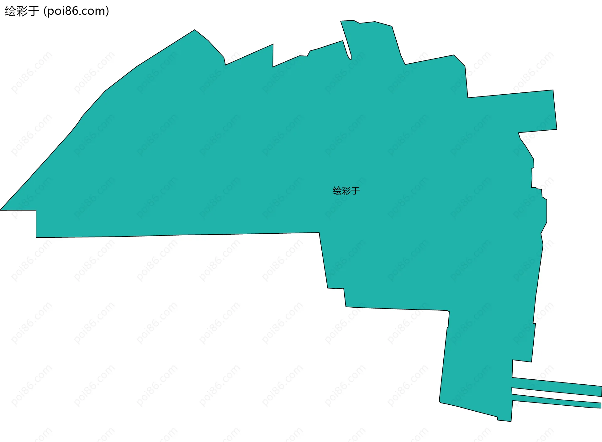 绘彩于边界地图
