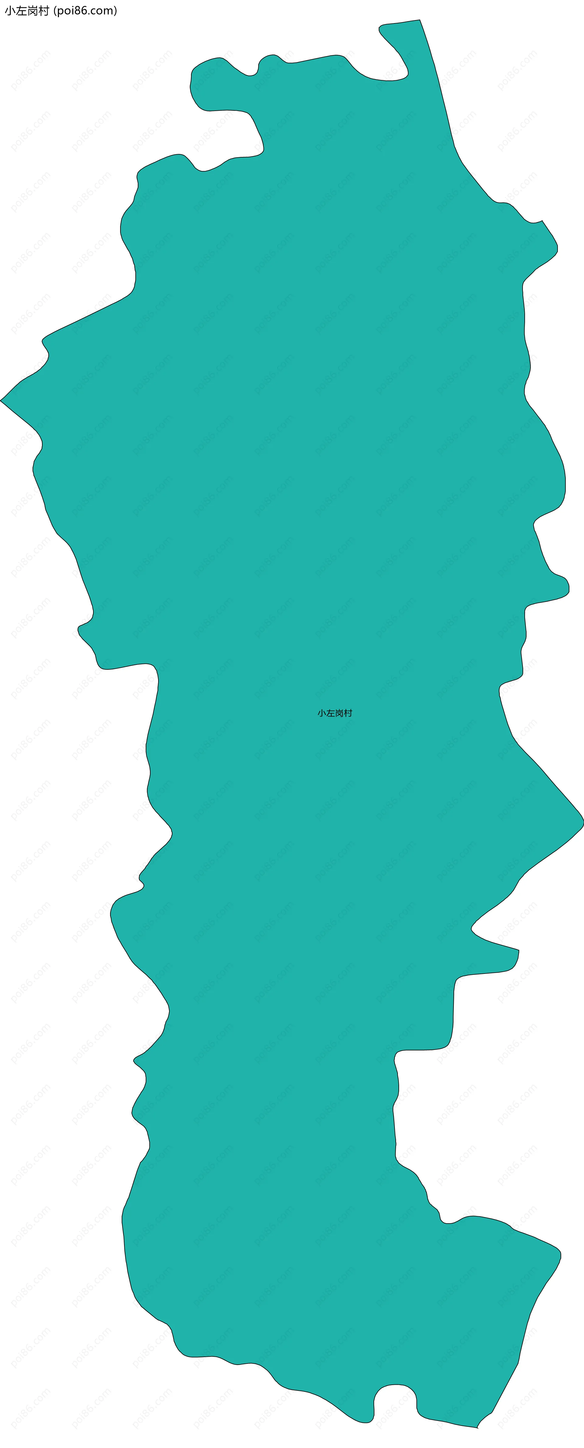 小左岗村边界地图