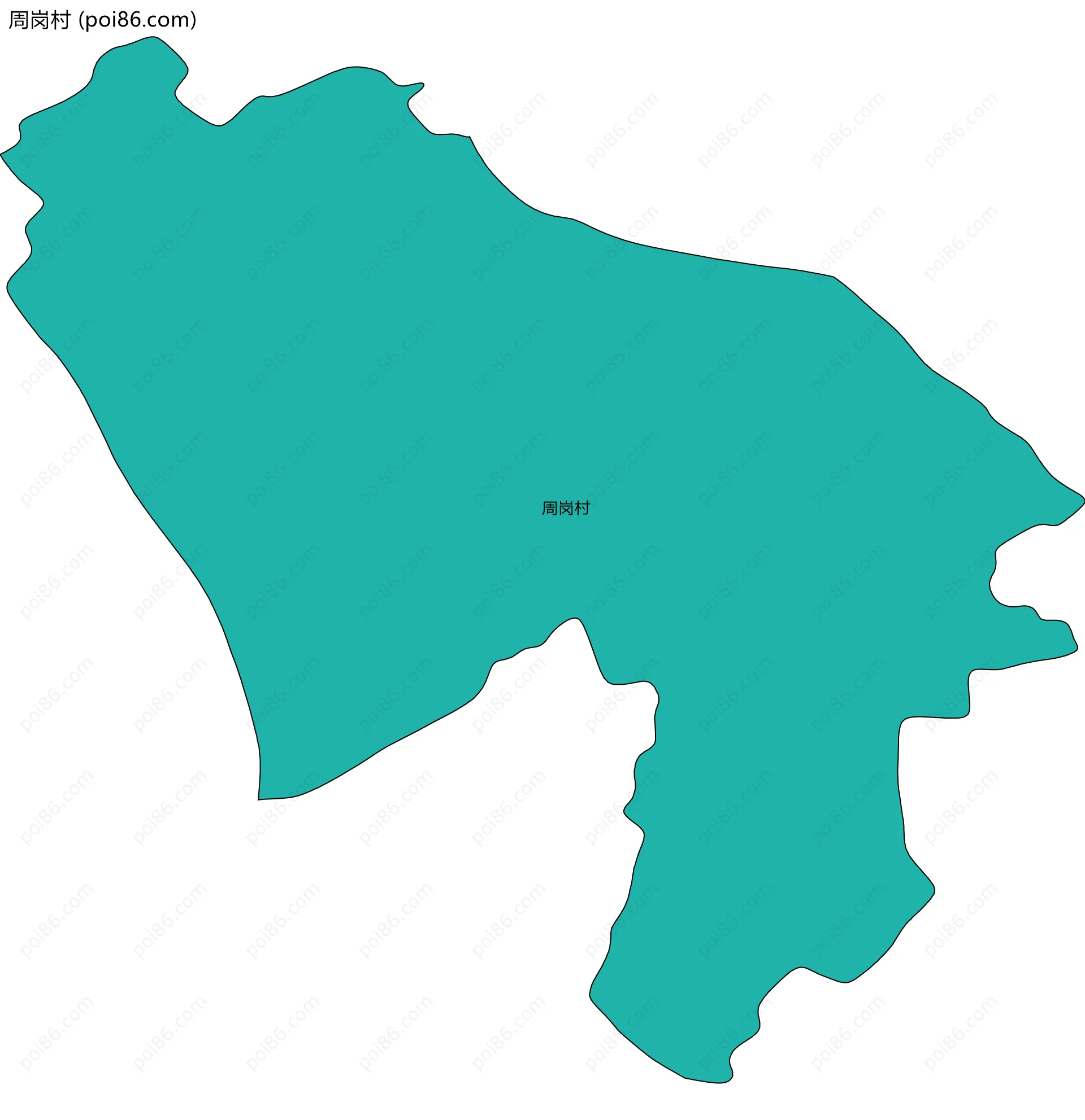 周岗村边界地图